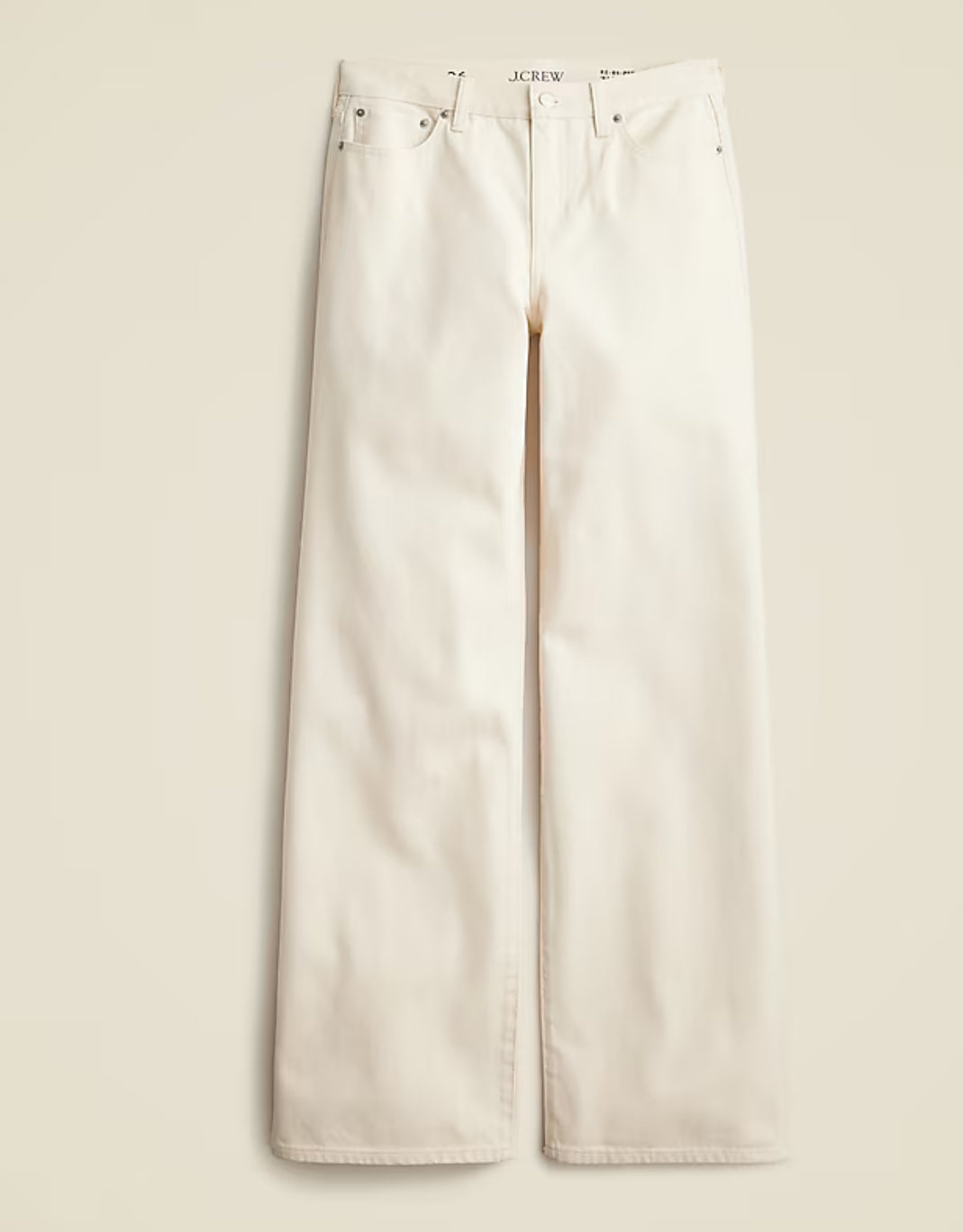 J.Crew Lower-rise wide-leg jean in ecru. Size 29. NWT