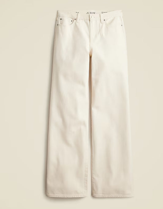 J.Crew Lower-rise wide-leg jean in ecru. Size 29. NWT