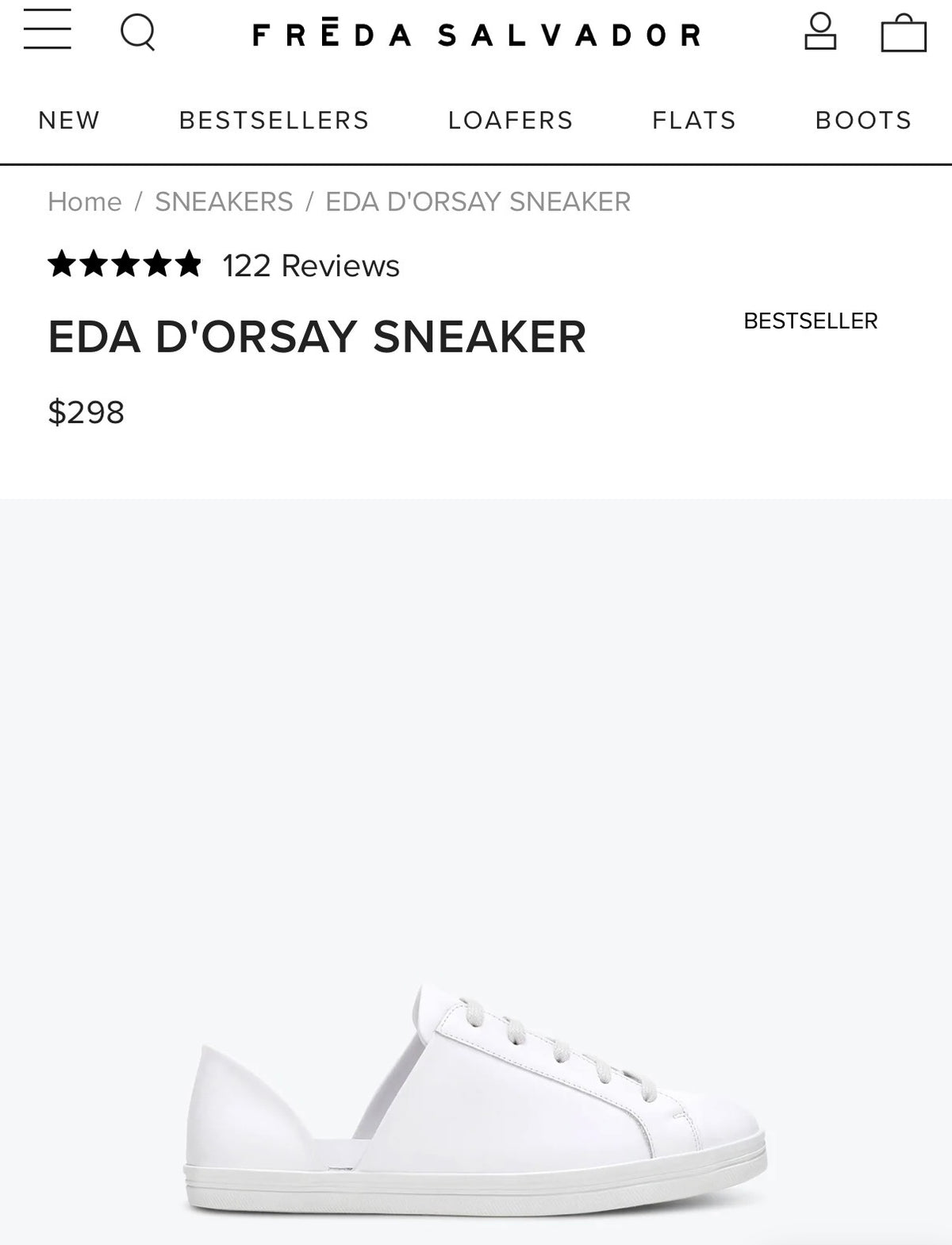 Freda Salvador Eda D’Orsay sneaker. Size 6.5