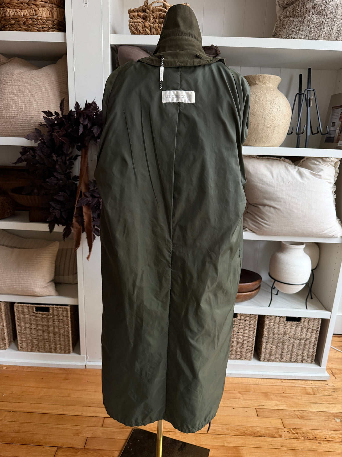 90s Calvin Klein green trench. Fits XS-M petite