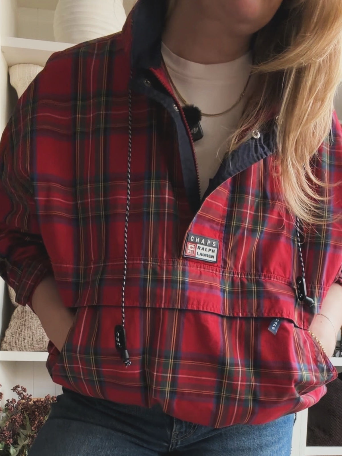 90s Chaps Ralph Lauren plaid anorak parka. Fits M-XL