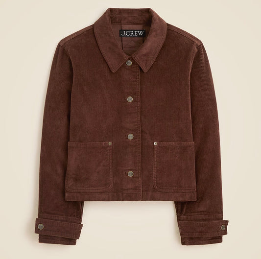 JCrew cropped corduroy barn jacket. Size L