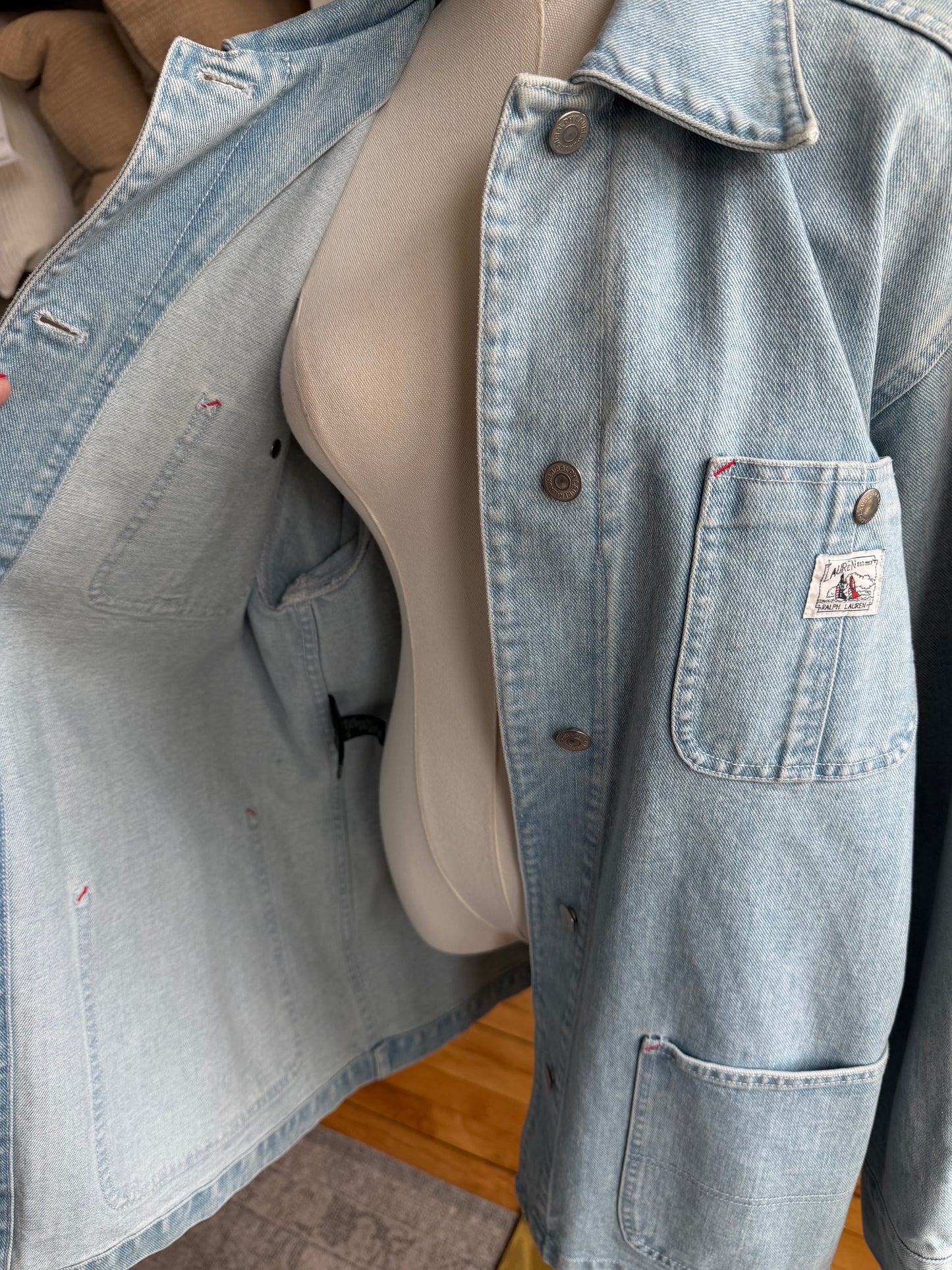 90s Lauren Ralph Lauren denim chore coat (slightly darker)