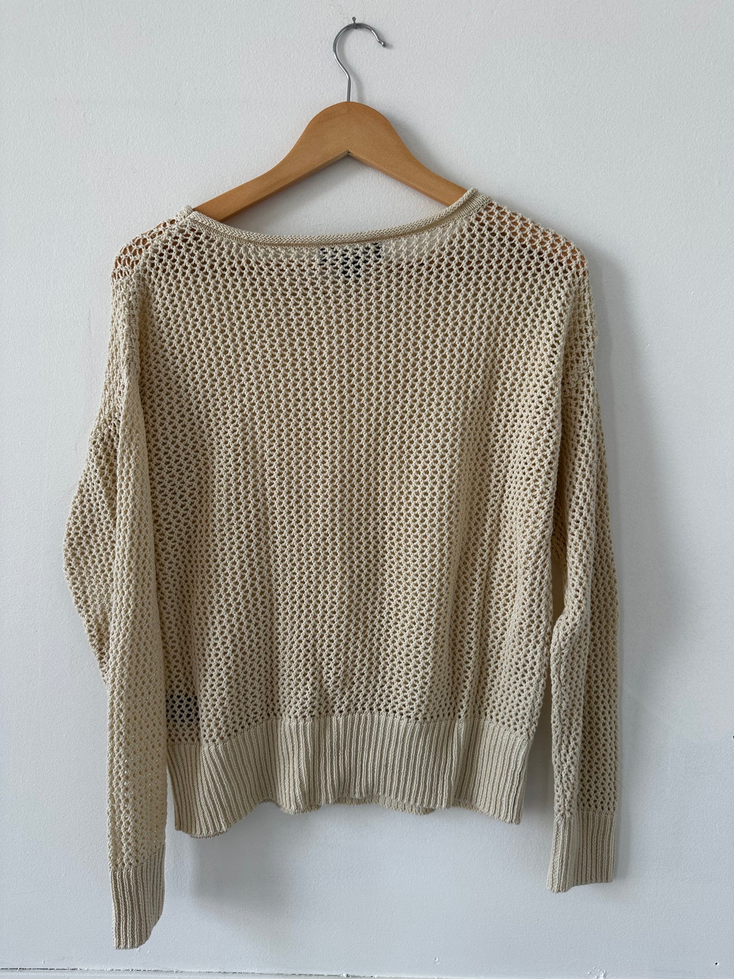 Sanctuary open knit cotton sweater. Size medium