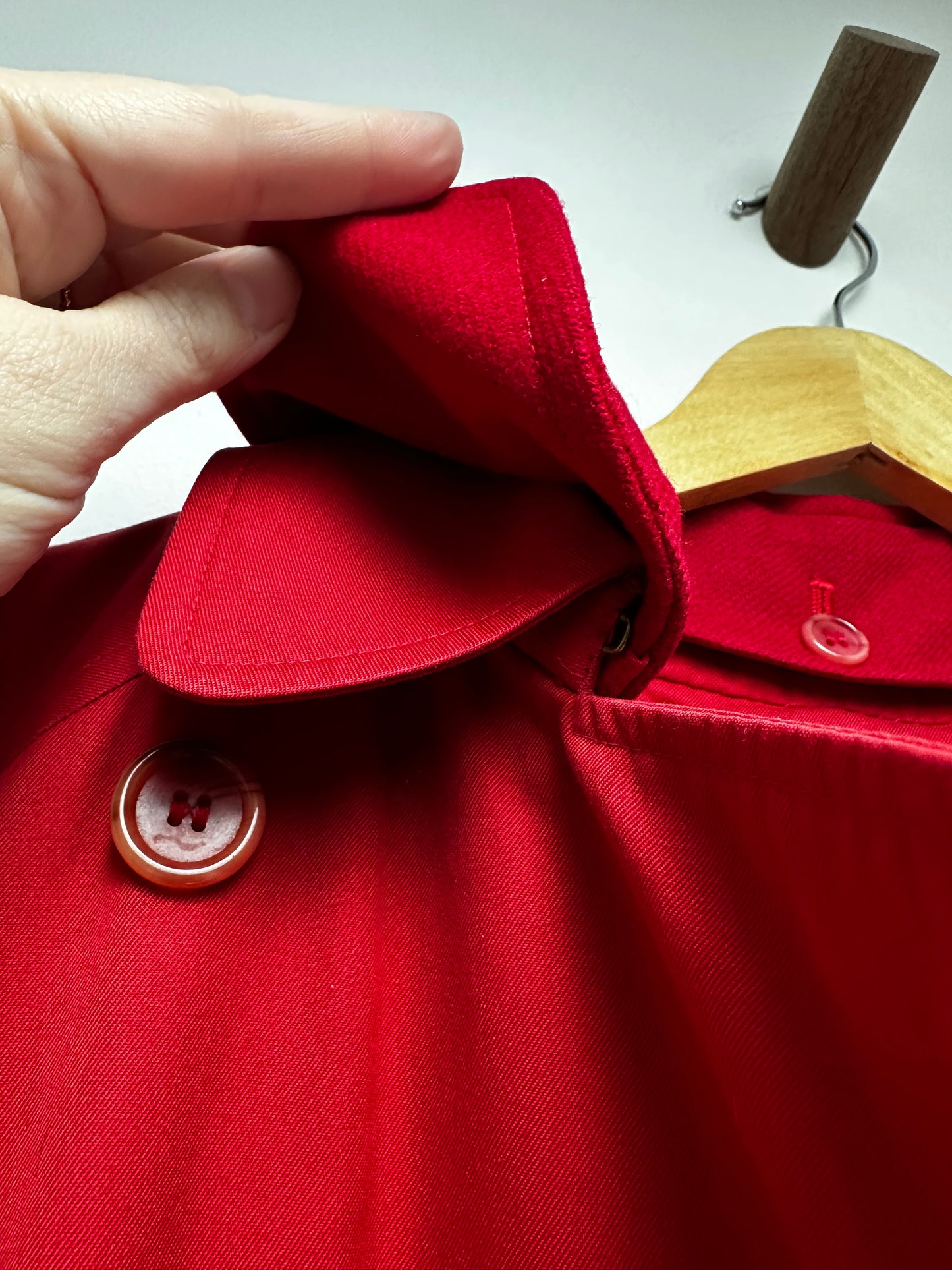 Vintage Red Burberry double breasted trench with removable wool lining