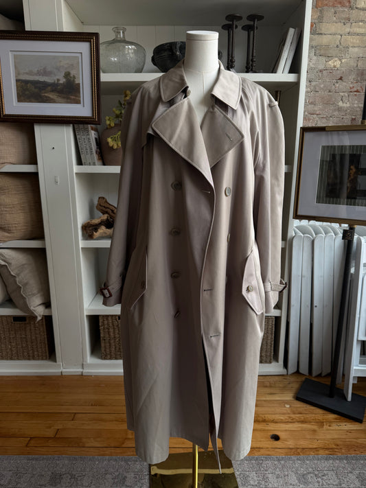 80s/90s Stafford khaki trench with zip out wool lining