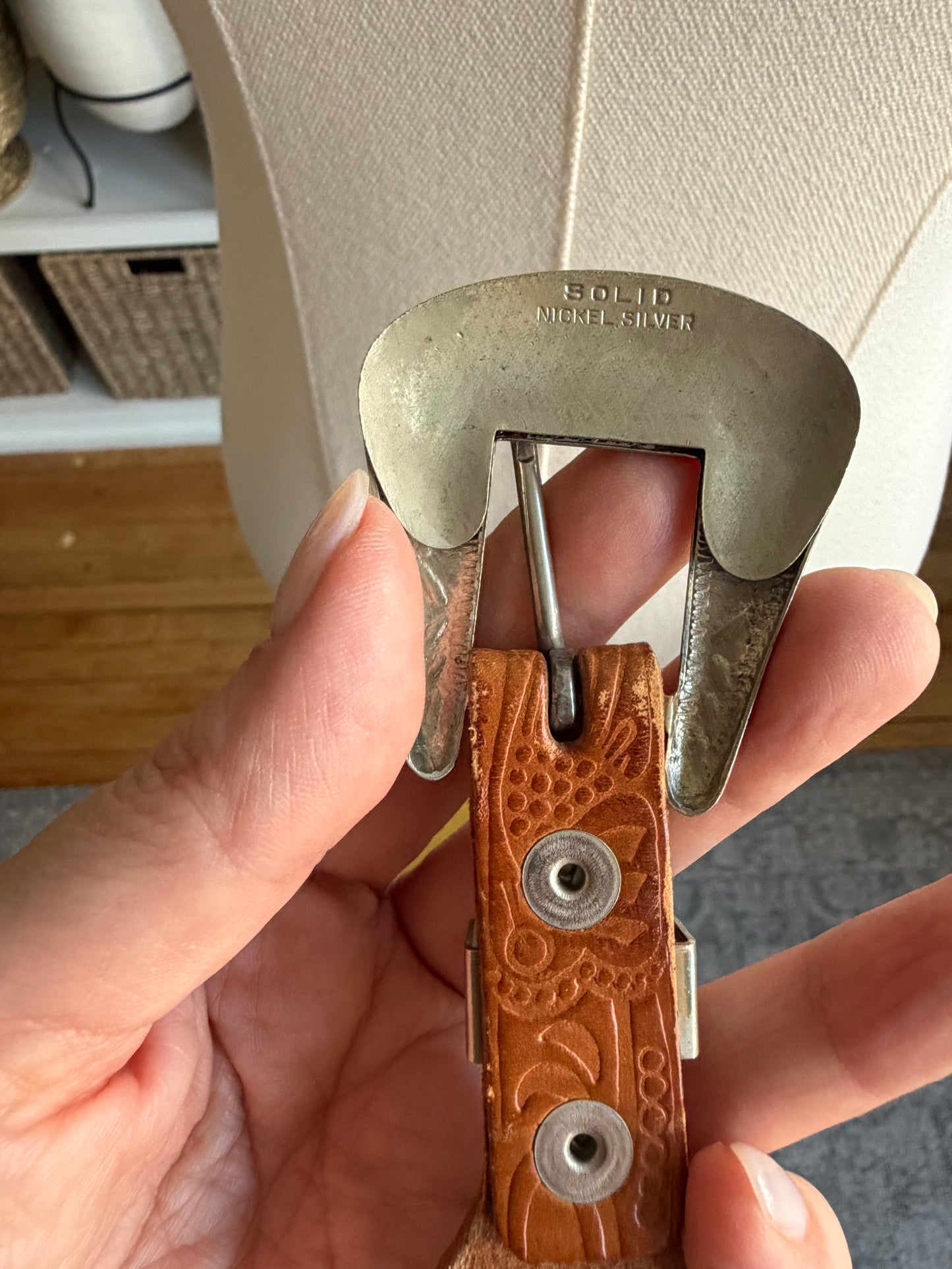 80s Ralph Lauren tooled leather western belt