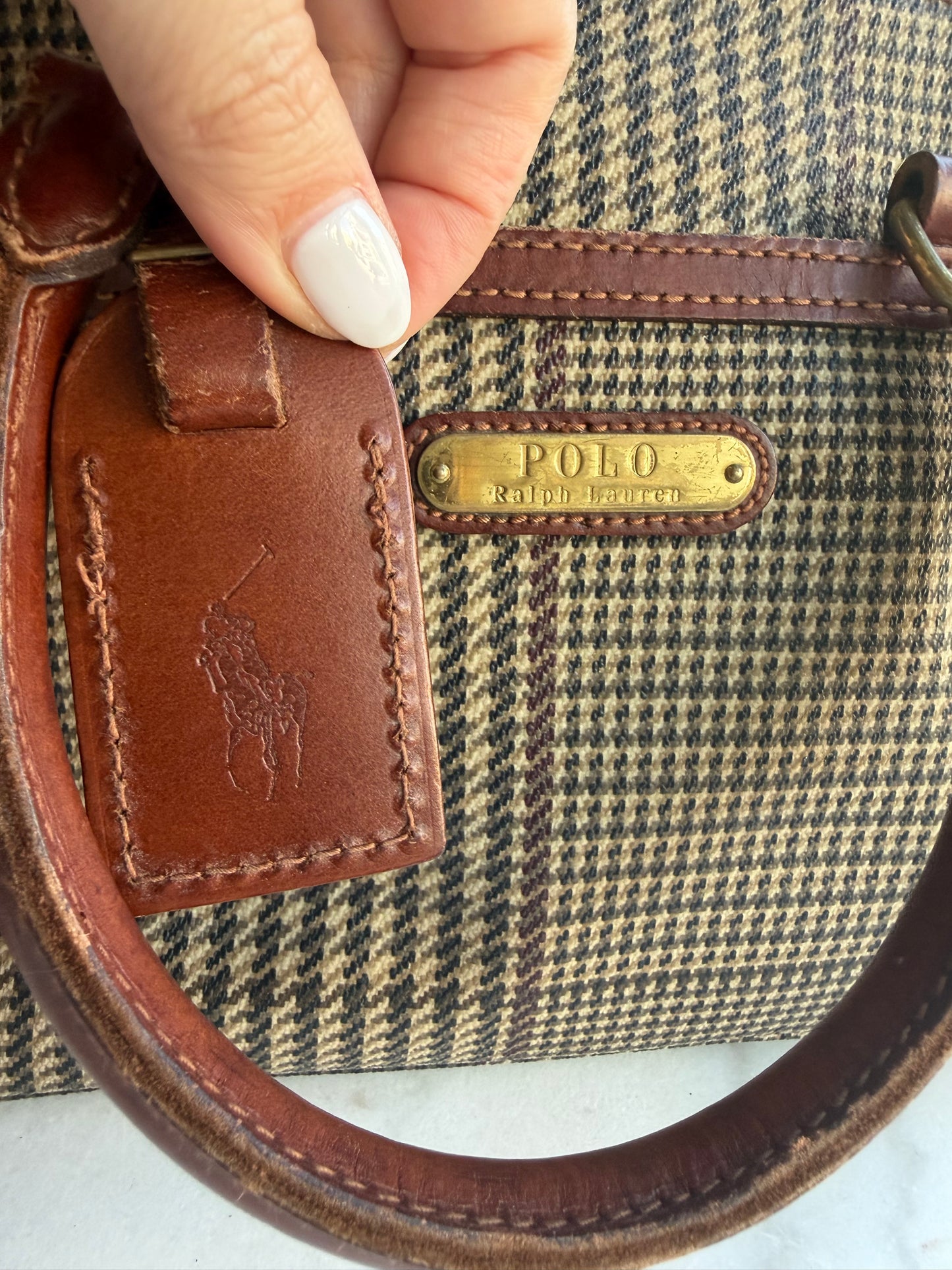 90s Ralph Lauren satchel with removable leather crossbody strap