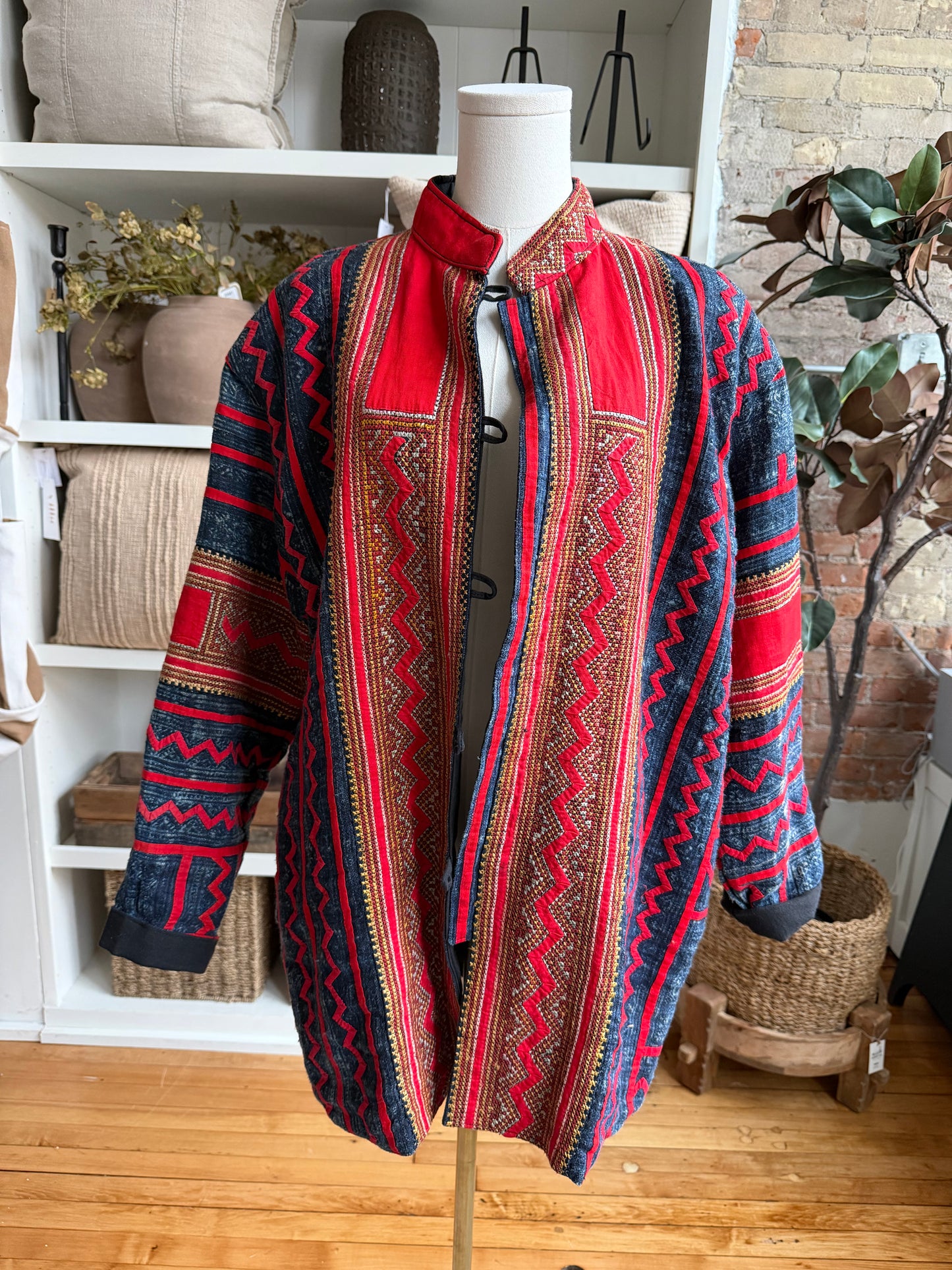 90s J Peterman reversible hemp/cotton jacket