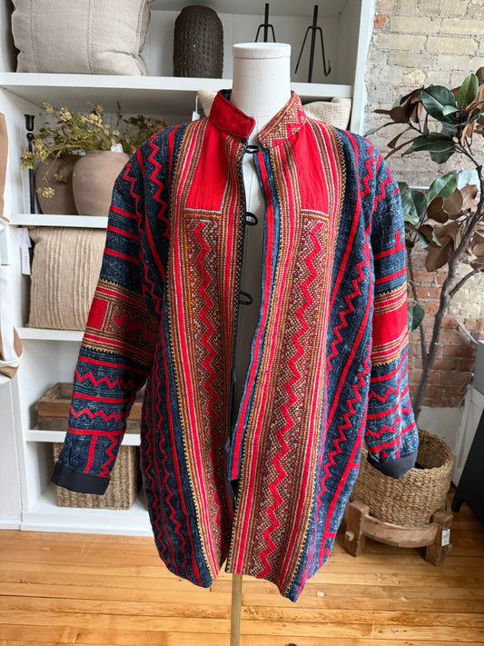 90s J Peterman reversible hemp/cotton jacket