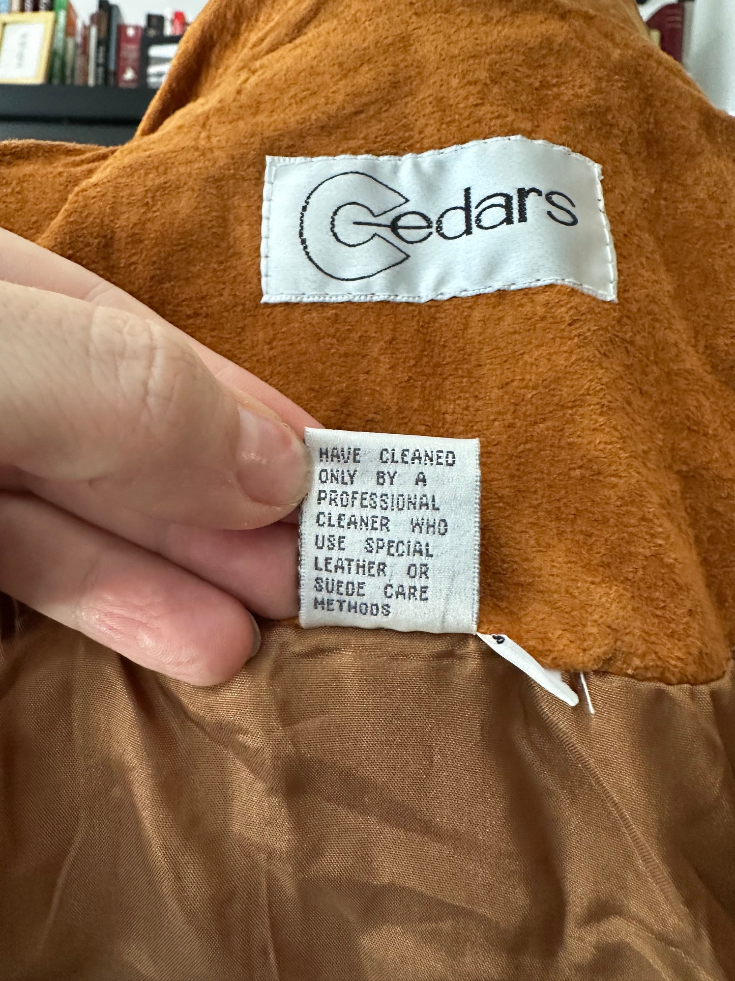90s Cedars Suede jacket with leather whipstitch trim