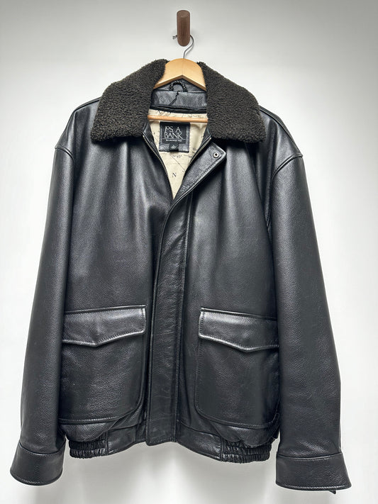 Jos. A. Bank leather bomber jacket