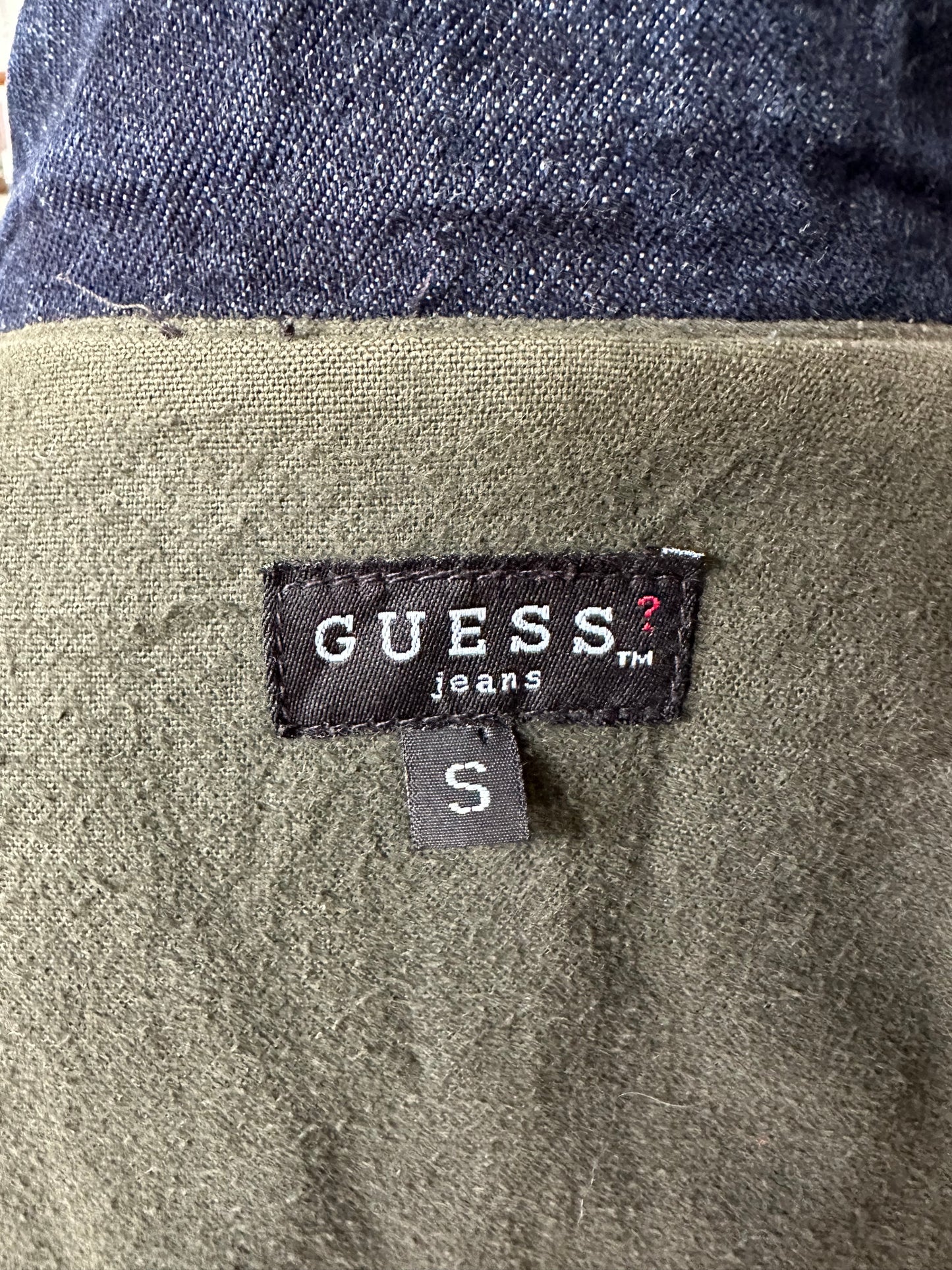 90s Guess denim pea coat. Made in the USA