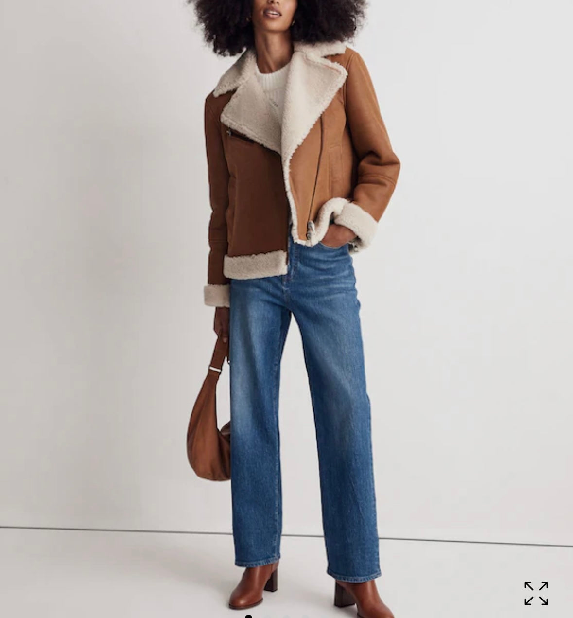 Madewell Oversized Shearling Motorcycle Jacket. NWT. Size Medium. Retails for $748