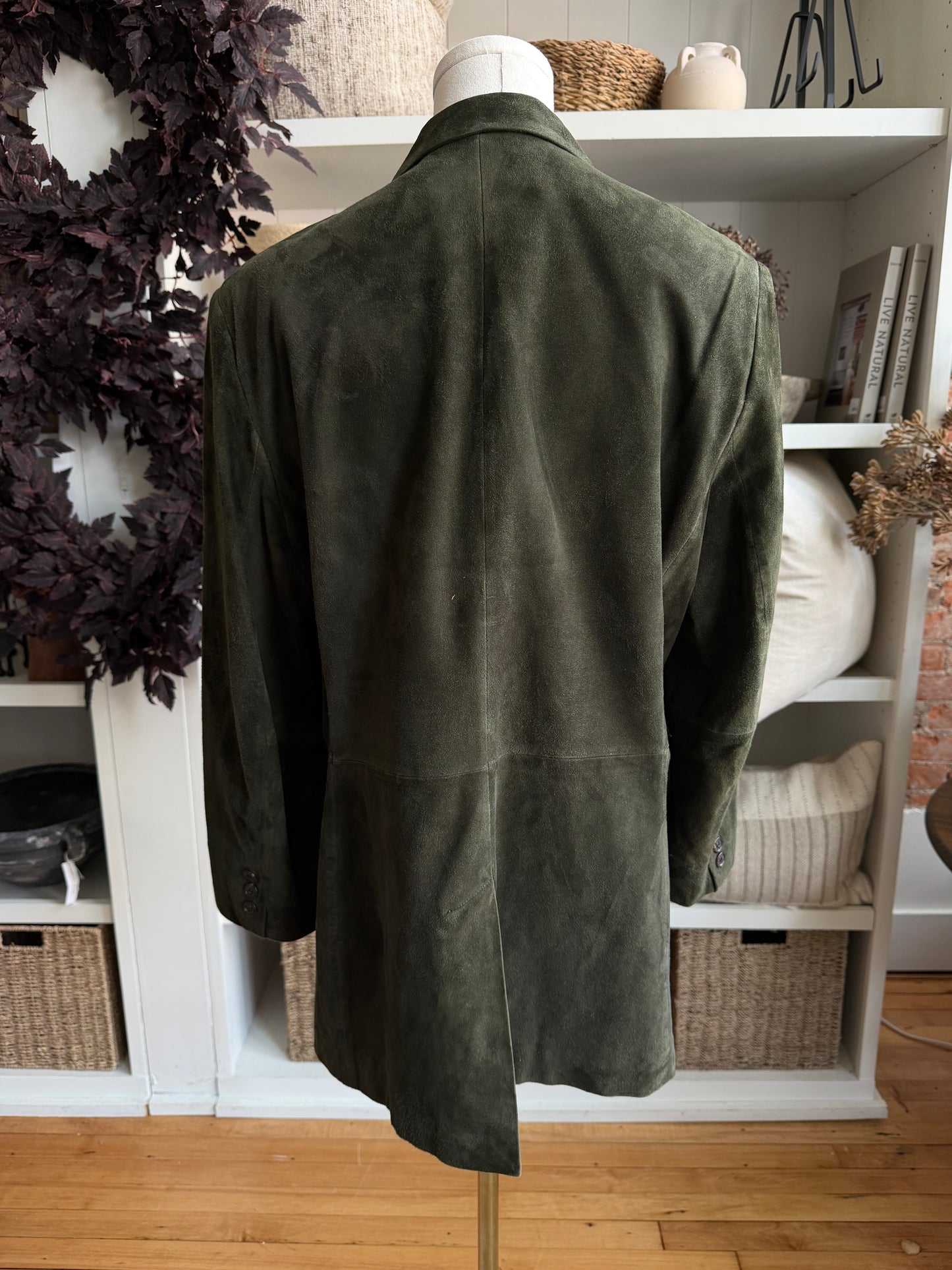 90s Lauren by Ralph Laure green suede chore coat