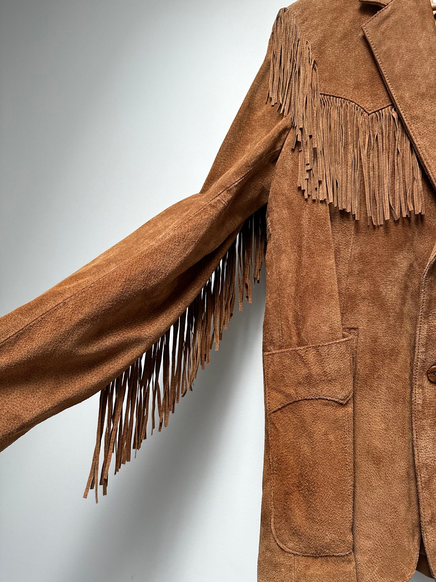 Vintage Oakridge suede fringe jacket