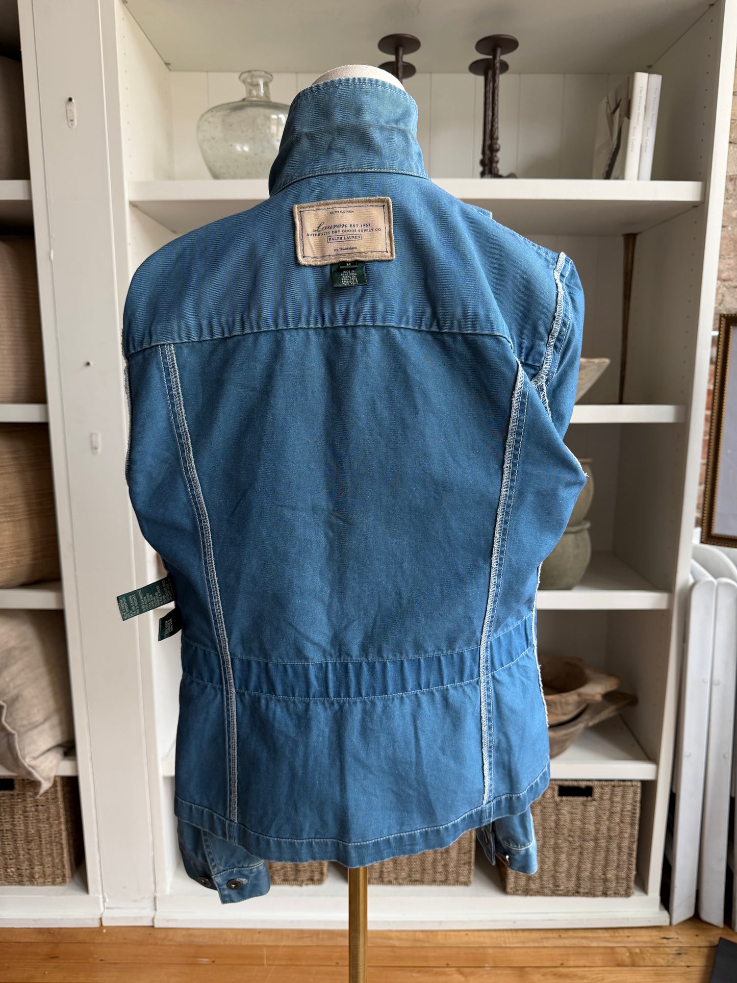 90s Lauren Ralph Lauren blue lightweight denim jacket. Made in Hong Kong