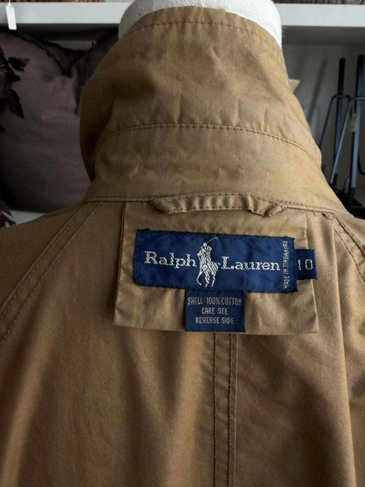 90s Ralph Lauren light weight khaki trench. Fits S-L