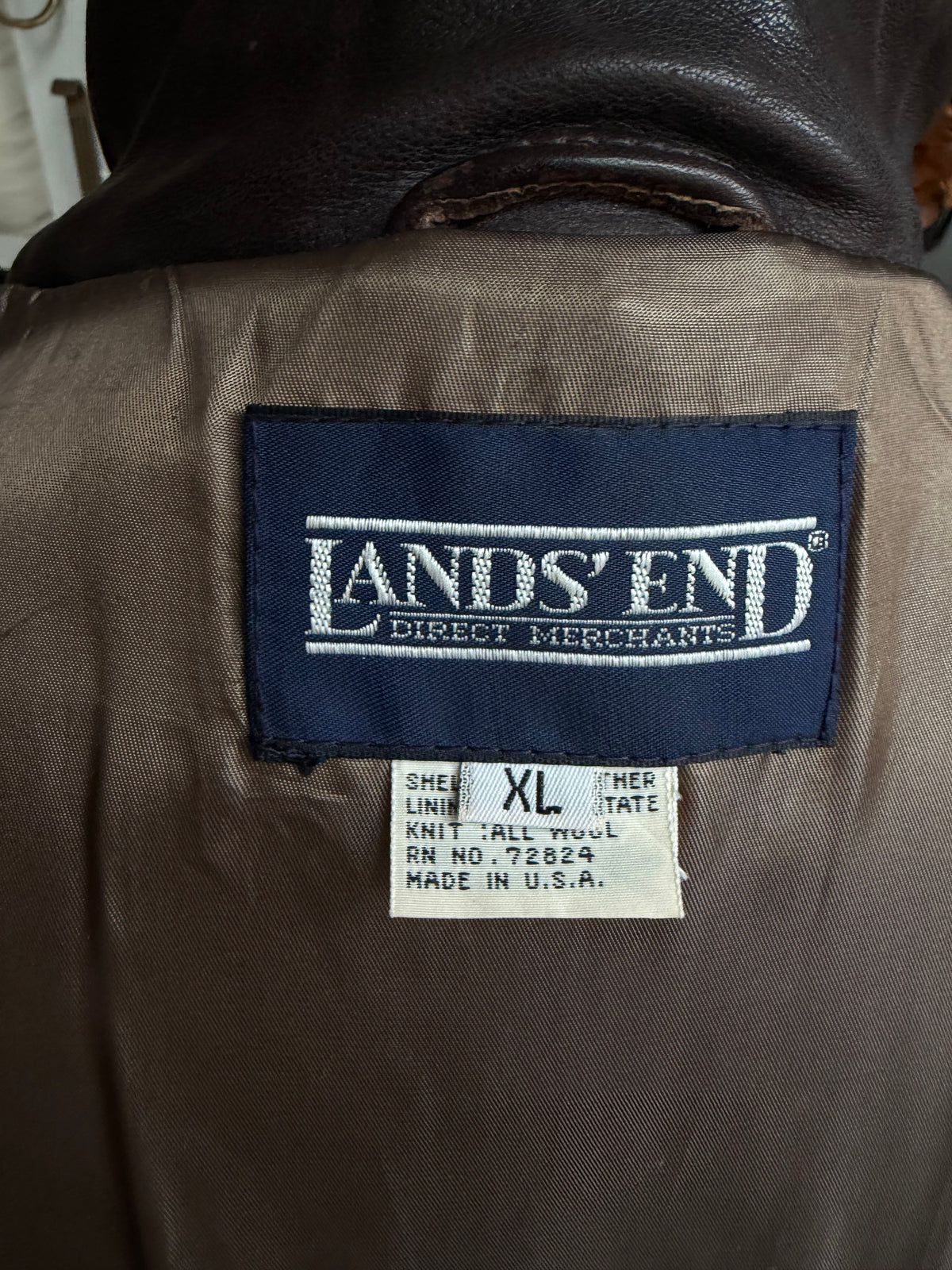 80s Lands End leather bomber. Made in the USA. Fits M-XL