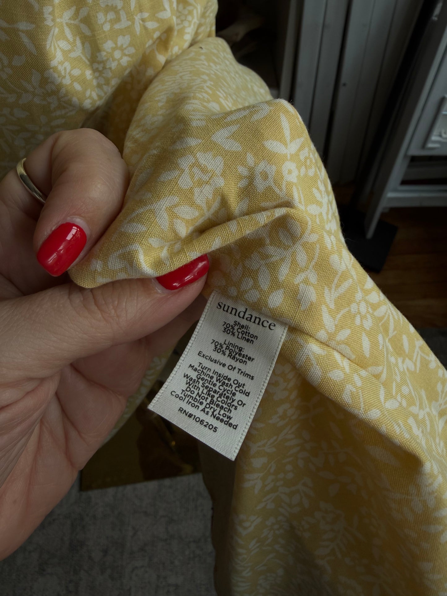 Sundance gingham trench with floral embroidery