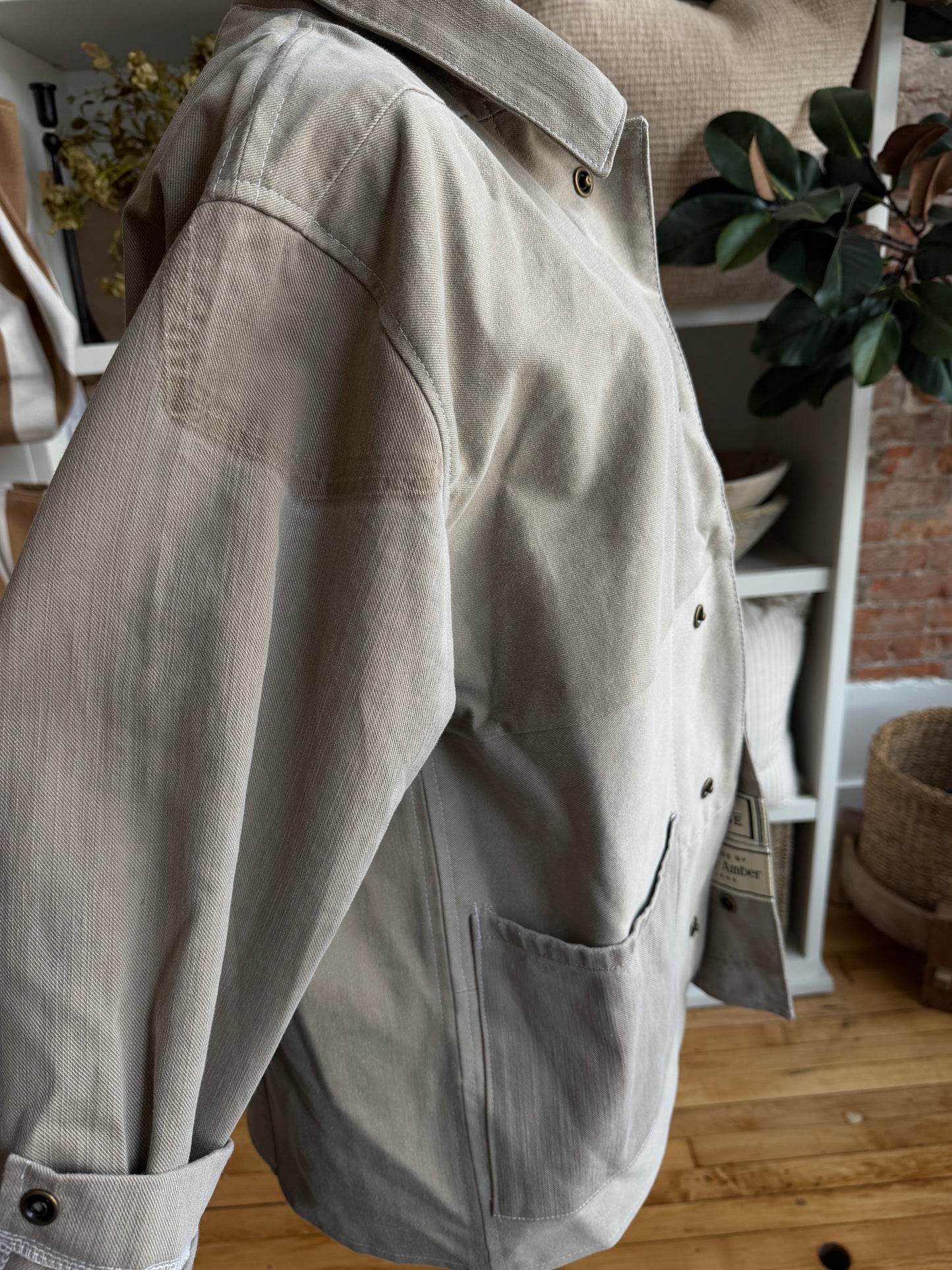 Reed Reworked denim chore coat. Size small