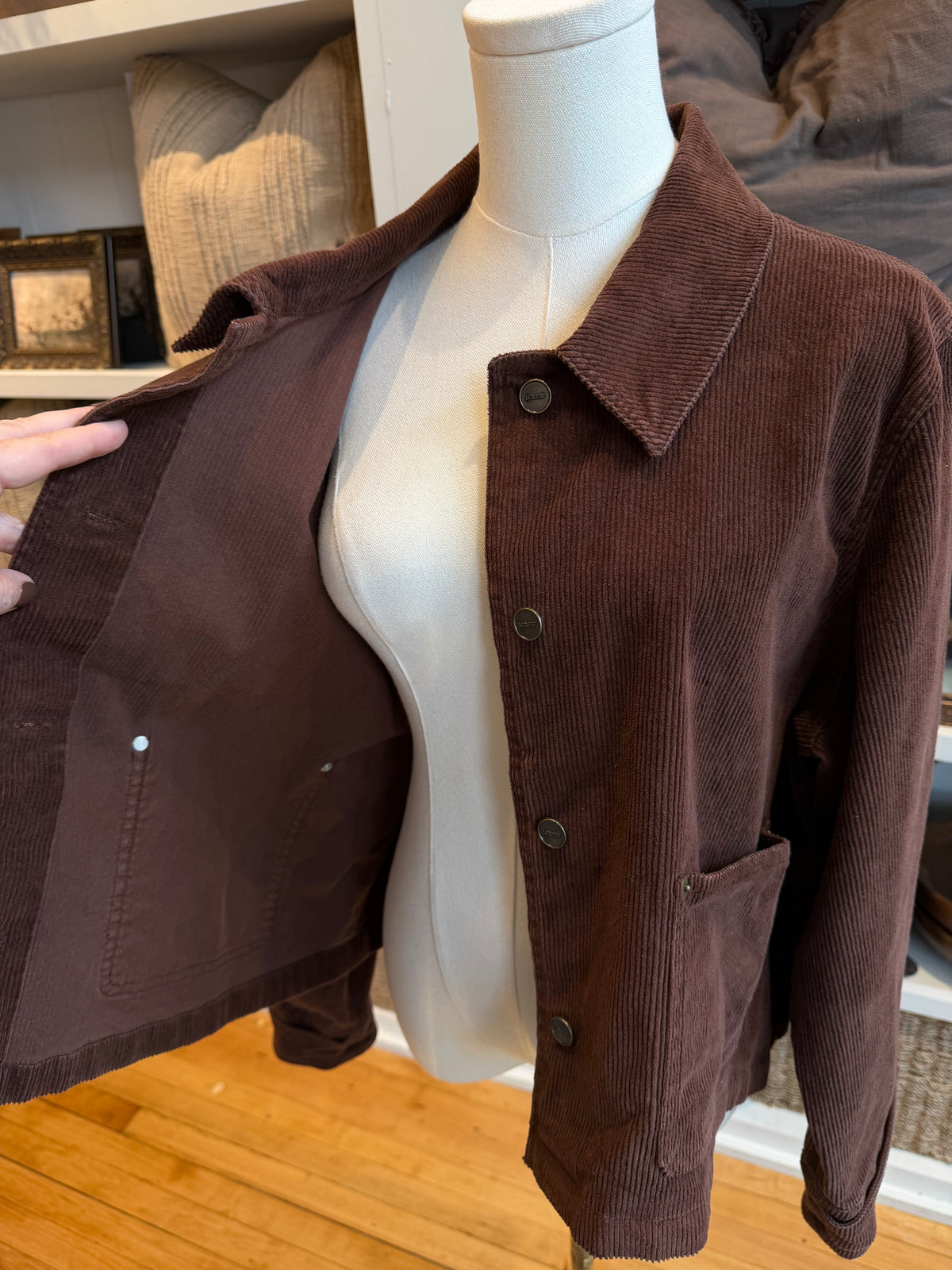 JCrew cropped corduroy barn jacket. Size L