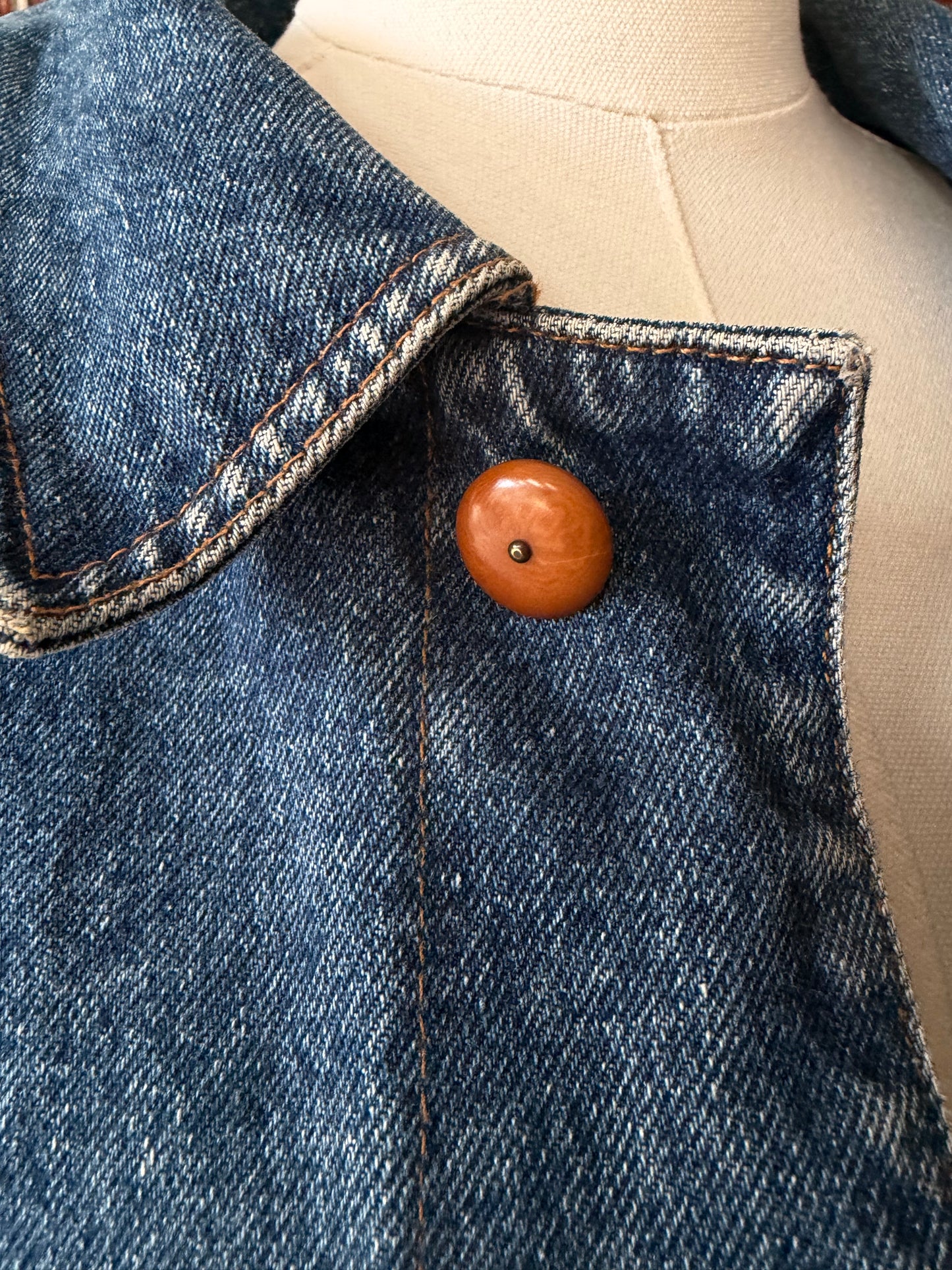 90s Banana Republic denim barn coat with removable wool lining