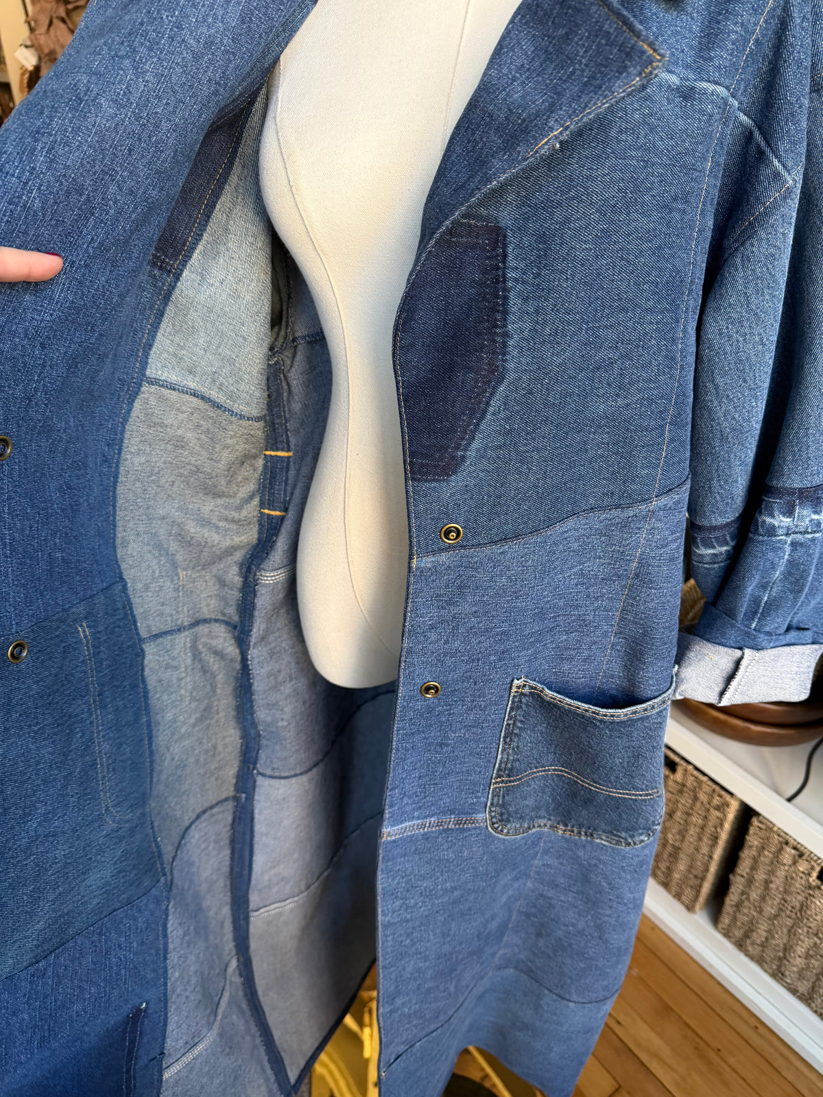 #6 Reworked denim trench. Size M