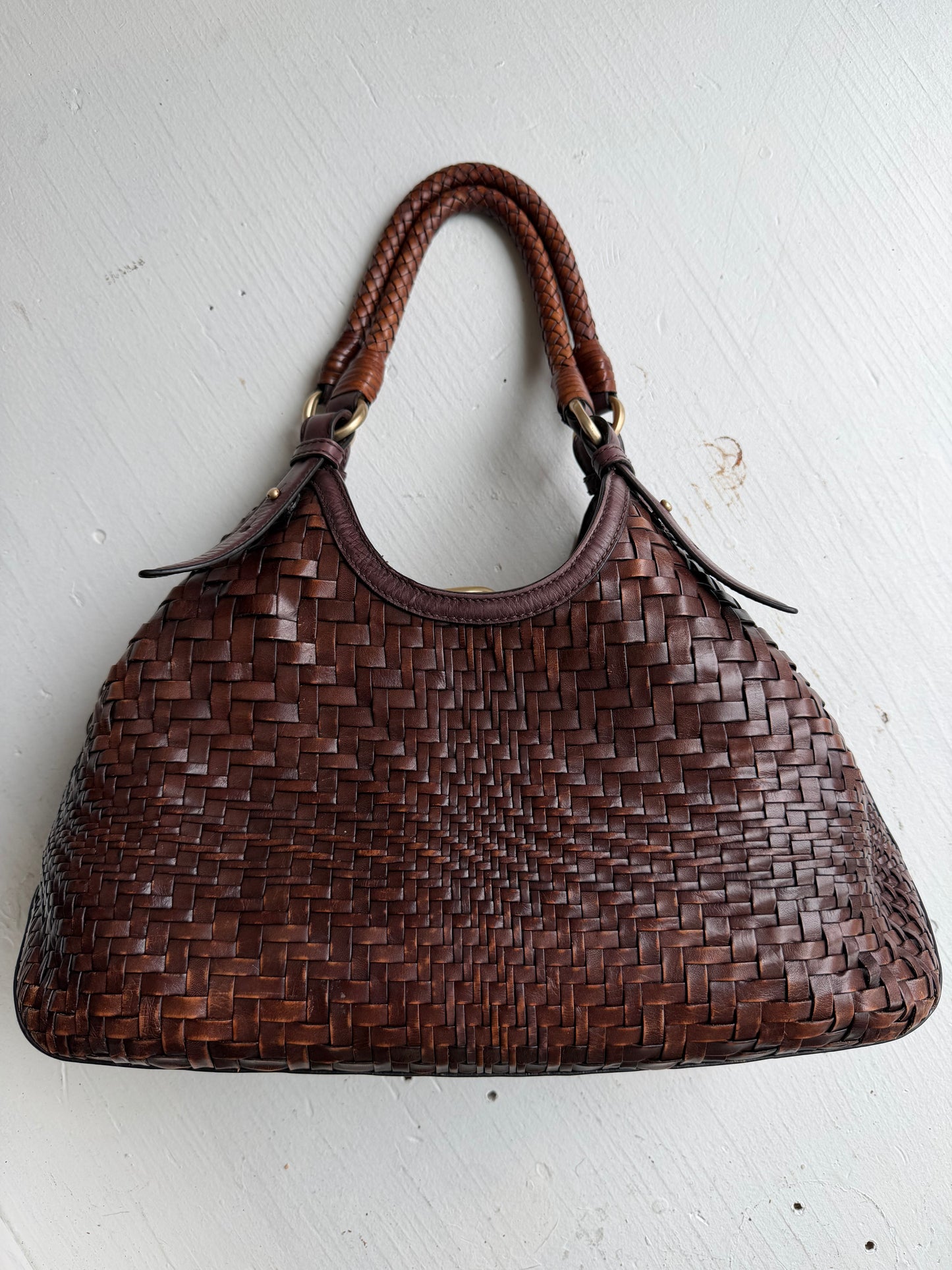 90s Cole Haan woven leather shoulder bag
