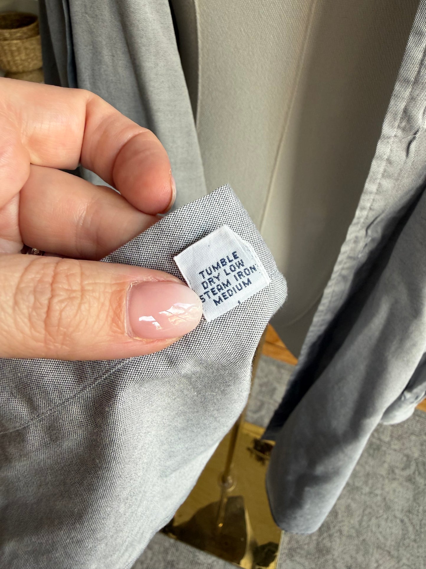 90s Ralph Lauren Yarmouth grey button down. Made in Hong Kong