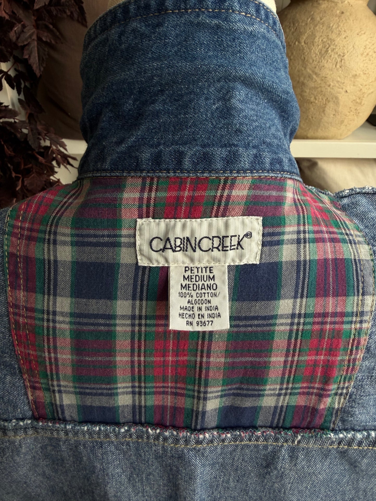 90s Cabin Creek denim chore coat. Fits XXS-S petite