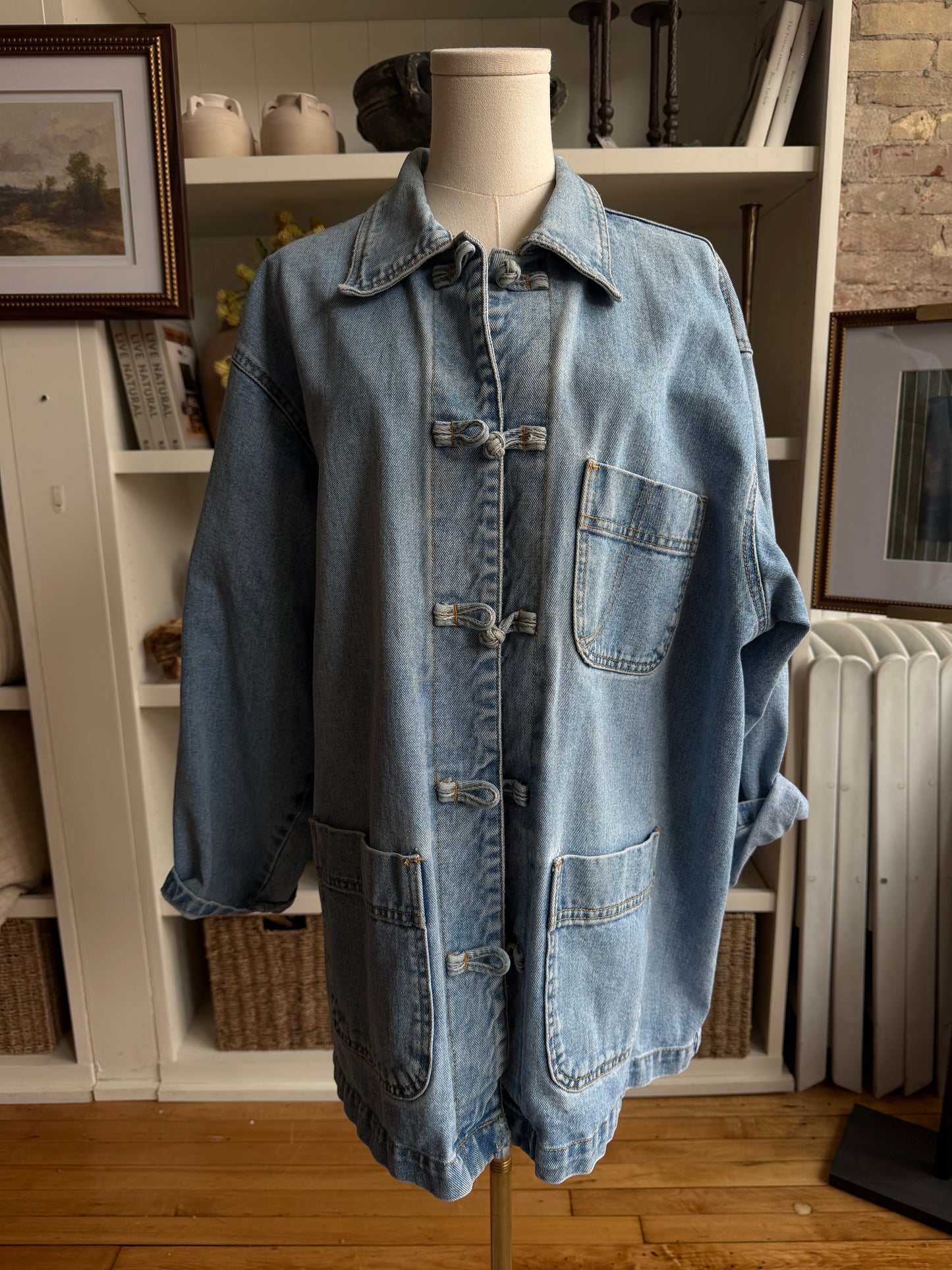 80s Natural Choice Sostanza workwear denim jacket. Made in Hong Kong