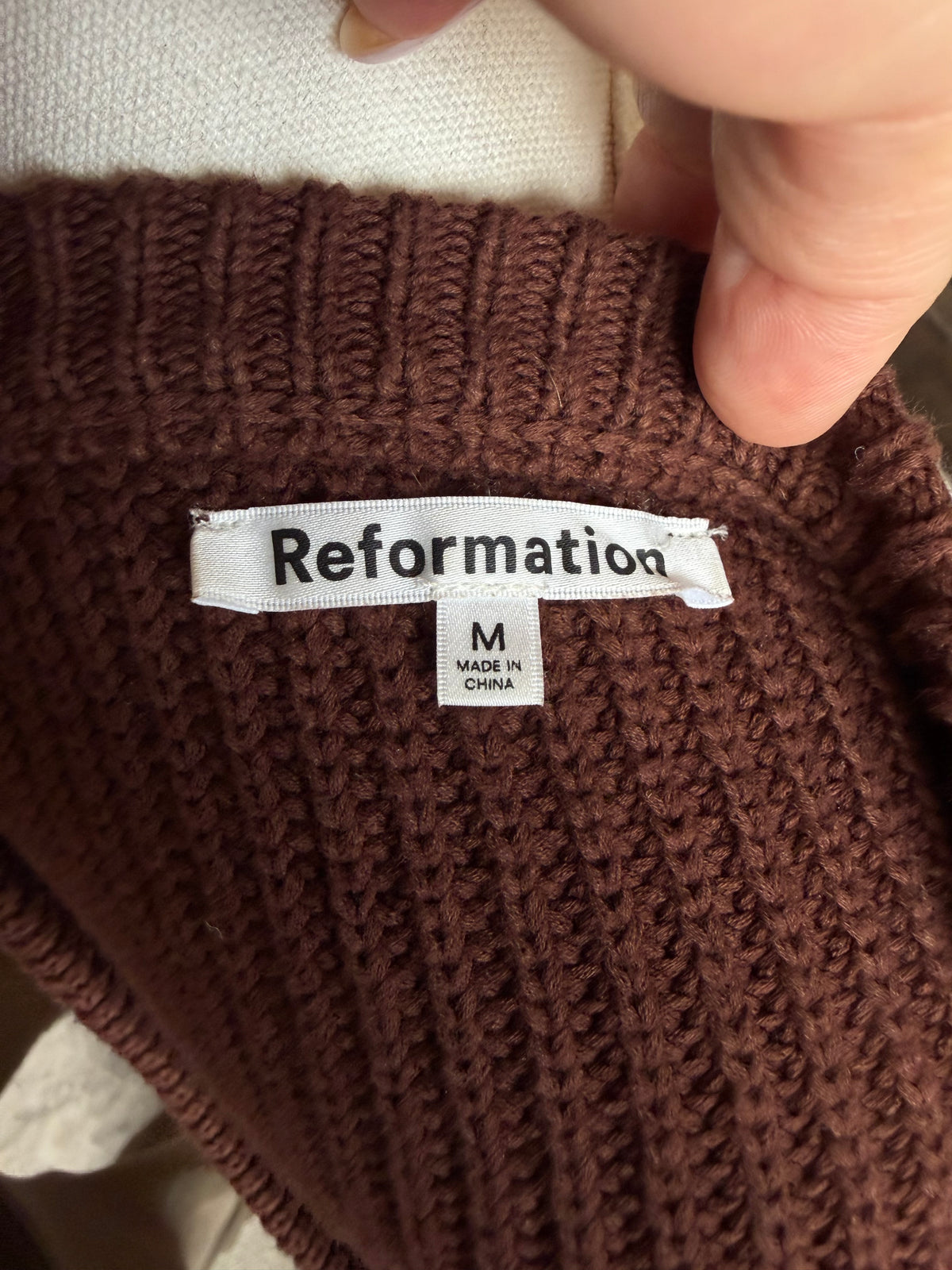 Reformation Brown cotton sweater. Size M