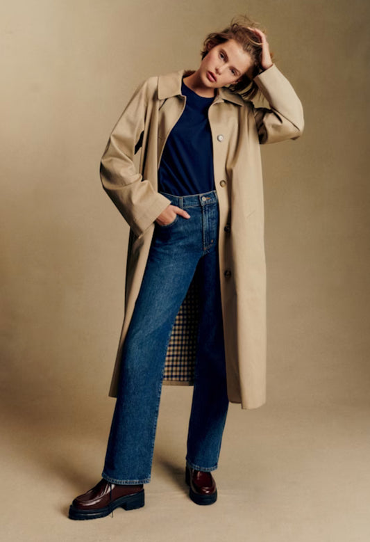 NWT Sezane Clyde trench in camel. Size US 10