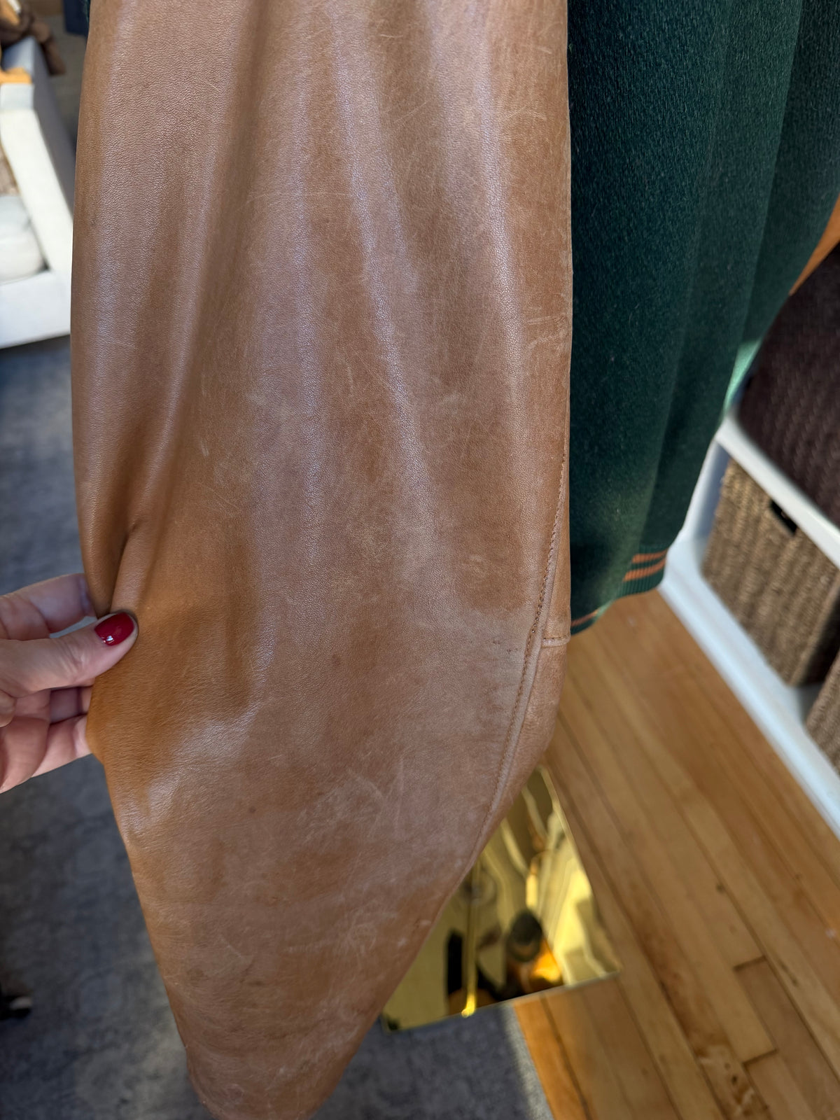 90s J. Peterman Co. wool and leather bomber. Made in the USA