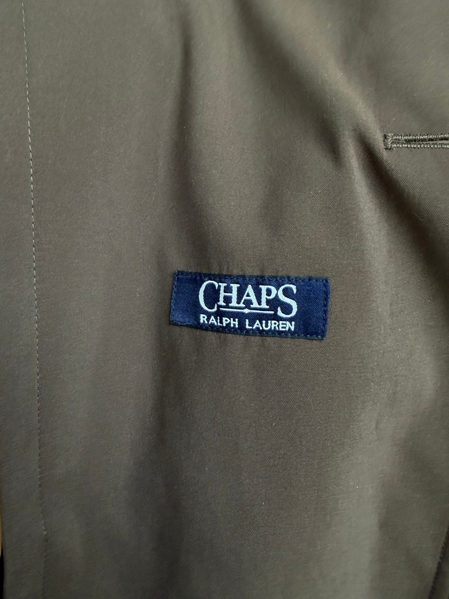 90s Chaps Ralph Lauren brown trench with removable wool lining.