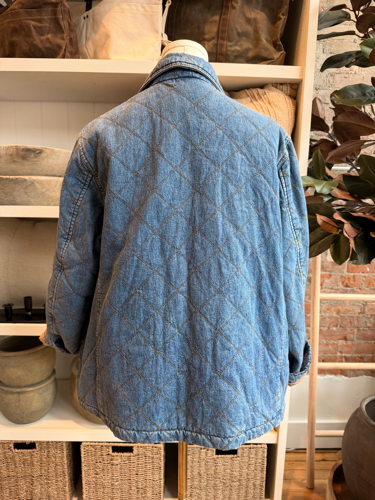 90s Lauren Jeans Co denim quilted jacket. Made in Hong Kong