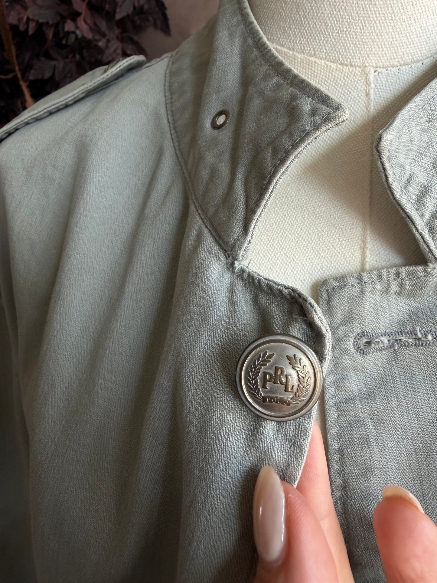 90s Polo Ralph Lauren green military jacket. Made in the USA. Fits M-XL