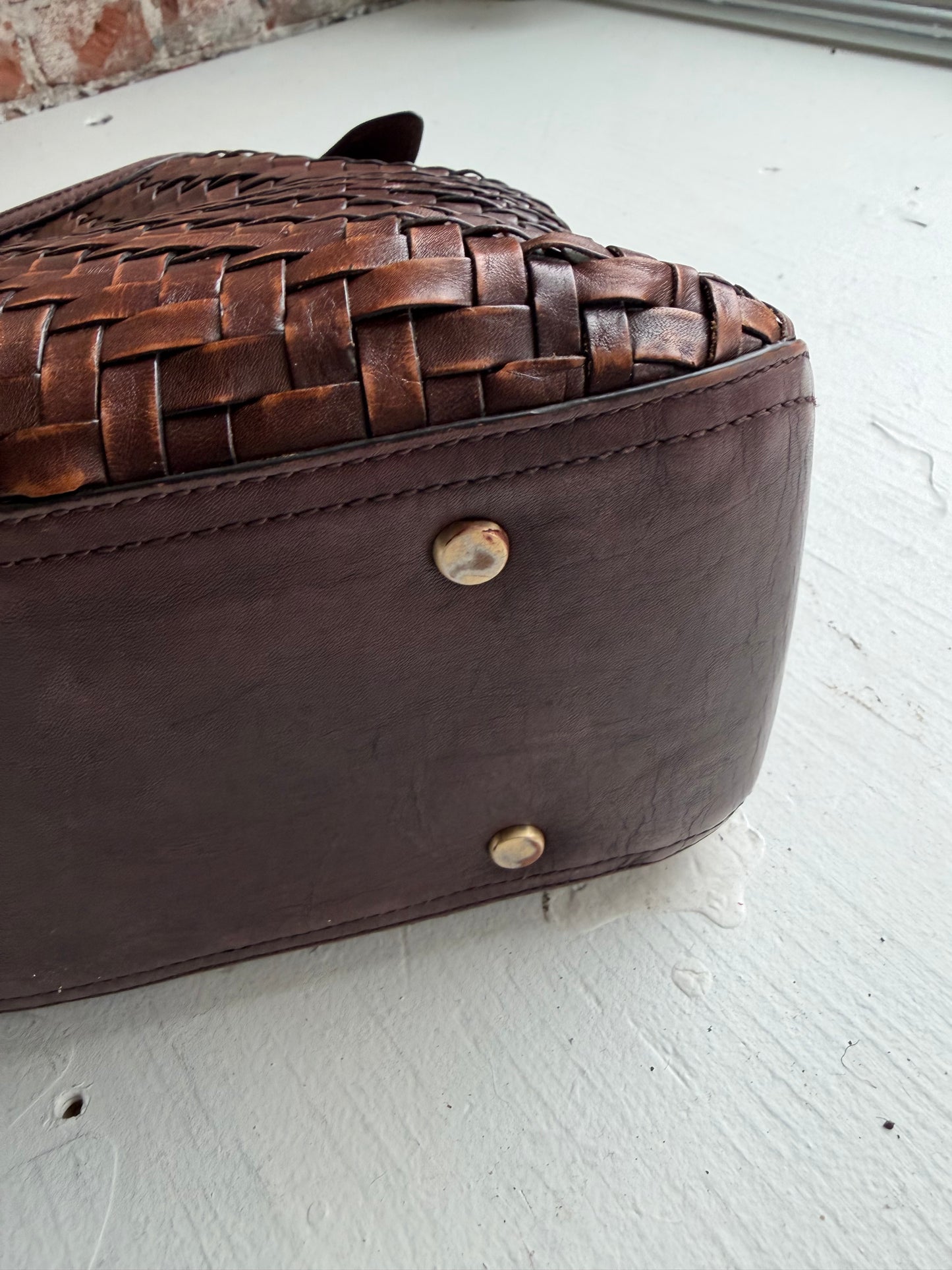 90s Cole Haan woven leather shoulder bag