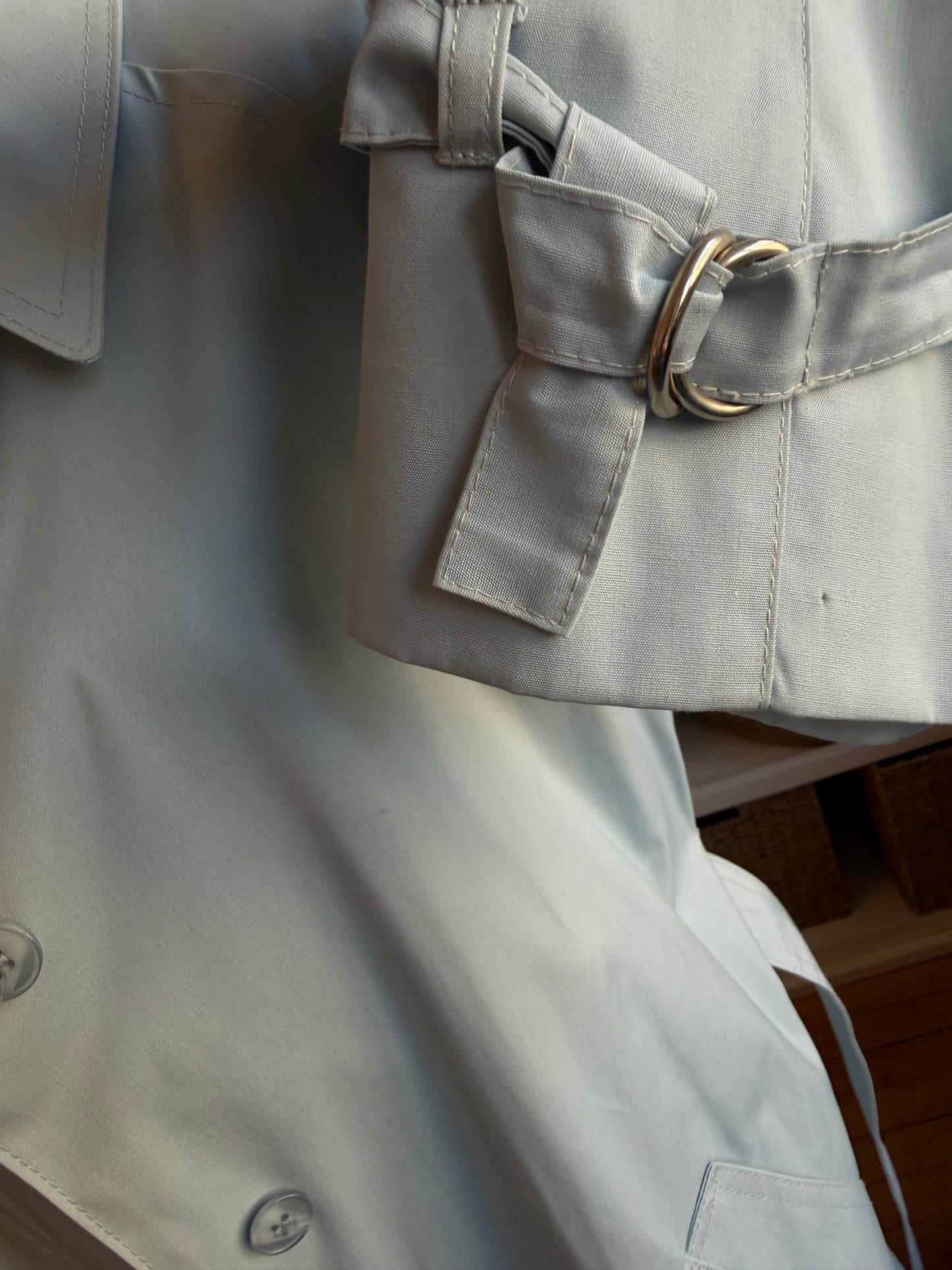 60s London Fog blue trench coat. Made in the USA #12