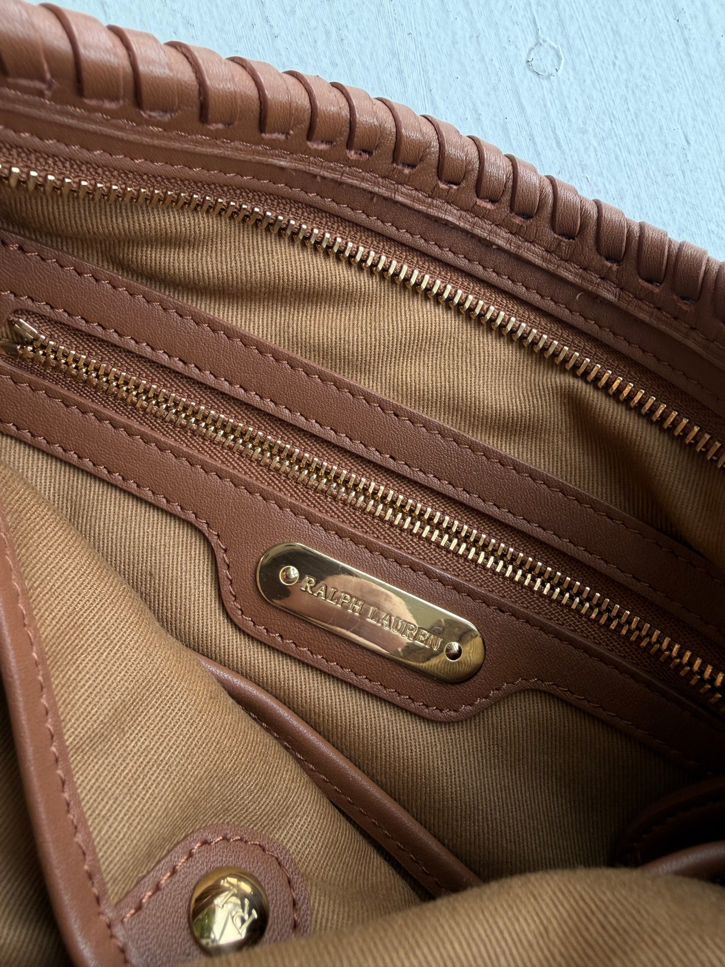 Ralph Lauren leather woven bag