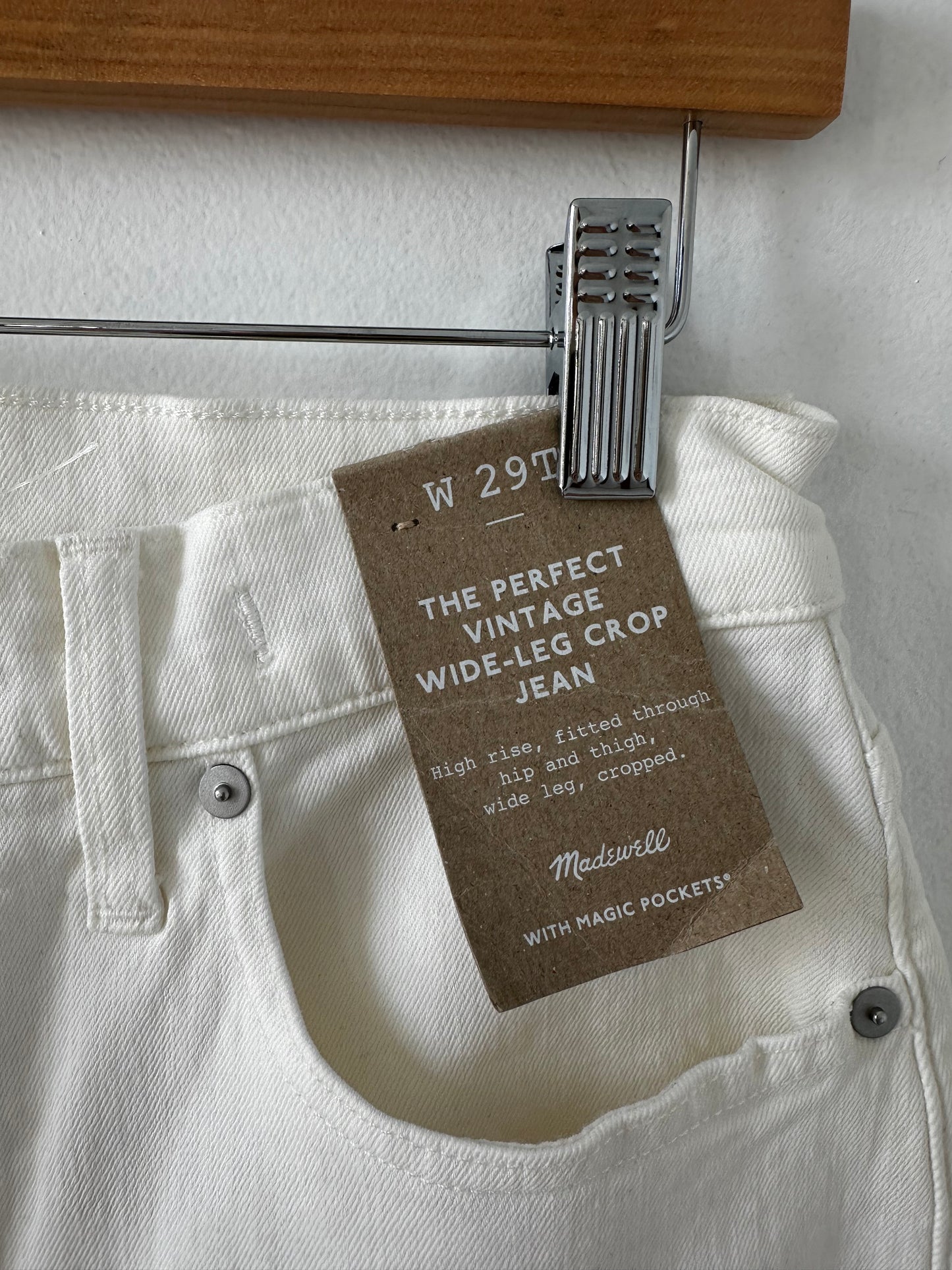 Madewell perfect vintage wide leg crop jeans in tile white NWT