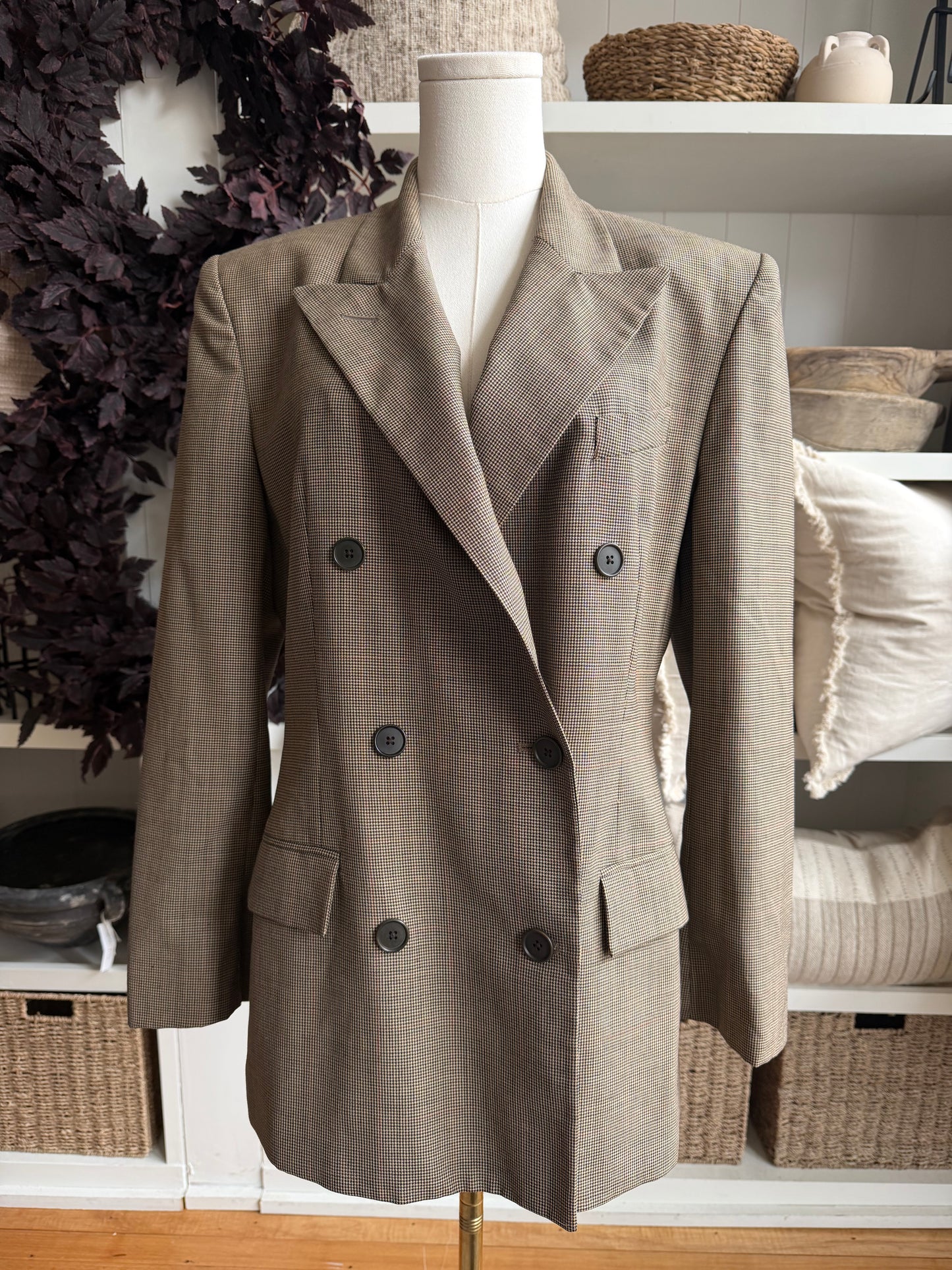 90s Lauren by Ralph Lauren wool double breasted blazer. Made in the USA. Fits XS-M petite