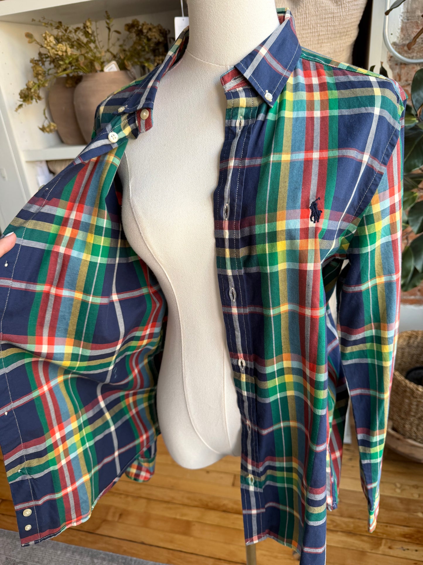 Ralph Lauren plaid poplin button down. New with tags