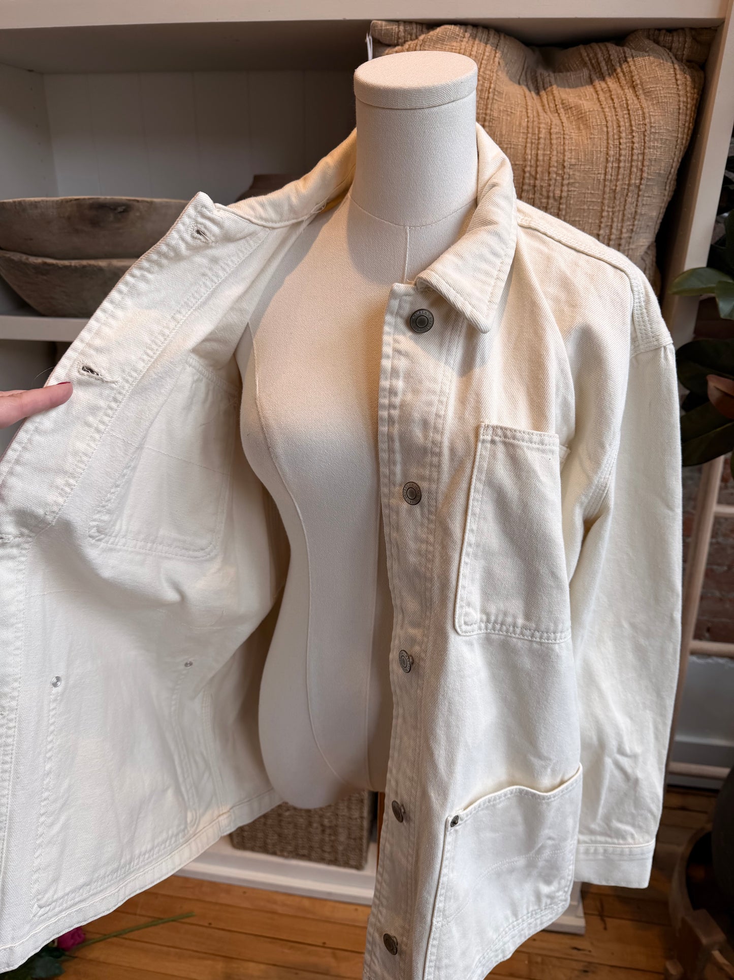 00s Lauren by Ralph Lauren cream chore coat