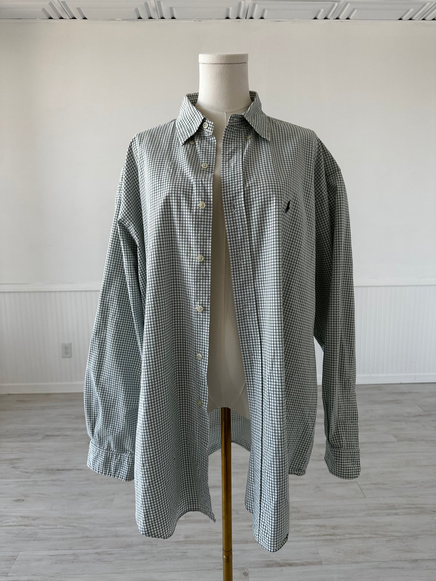 90s Ralph Lauren Blake green plaid button down