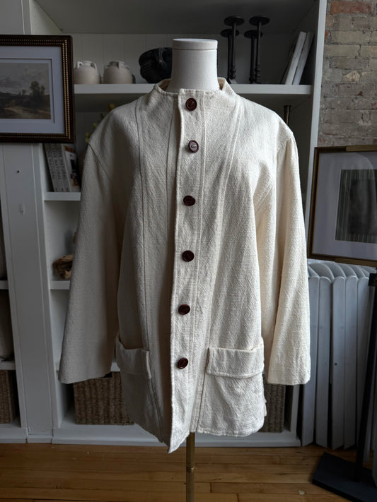 Handmade textured cotton chore coat