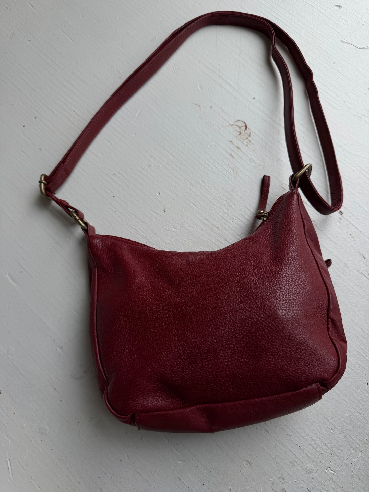 90s Great American Leather  Works red leather crossbody bag