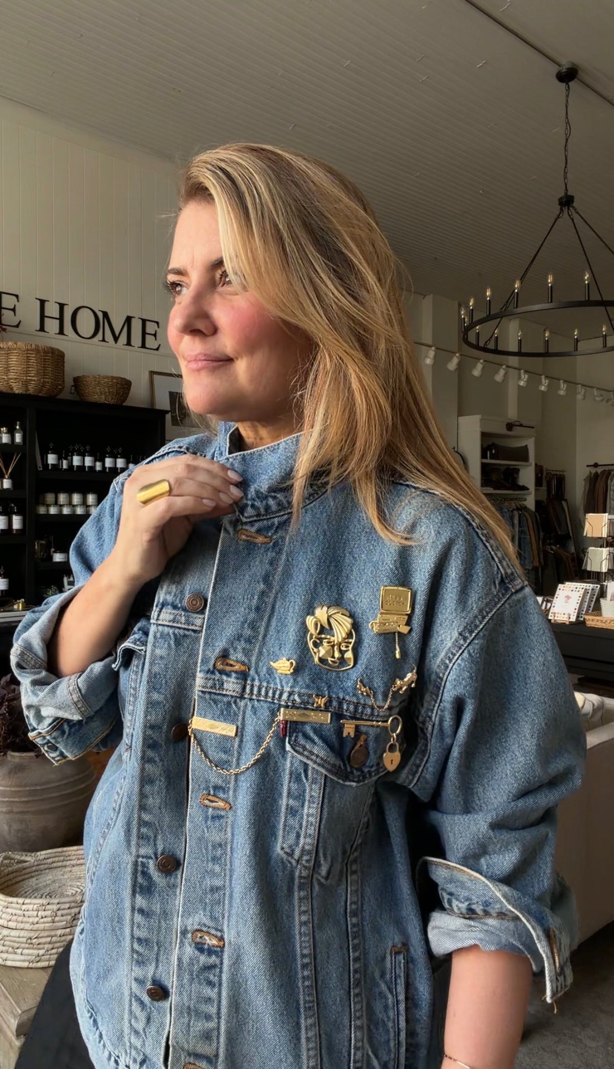 Vintage Levi’s brooched jacket