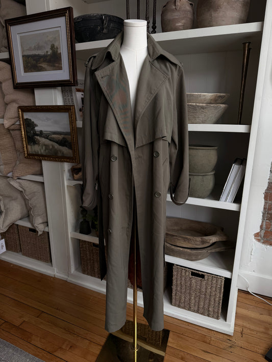 80s Gallery green trench. Made in Korea